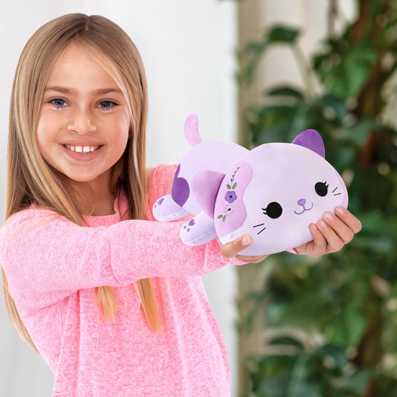 Onsoyours Original Lavender Cat Plush Kitty Plushies Toy Kitten Stuffed Animal Soft Pillow Little Kawaii Plushie Gift for Kids & Adults (Lavender Cat,9") - Image 8