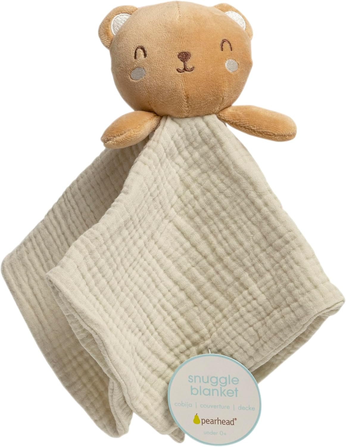 Pearhead Teddy Bear Baby Lovey – Organic Cotton Muslin Security Blanket, Plush Snuggle Toy Helps Self-Soothing, Breathable & Soft, Gender-Neutral Newborn Gift for Boys and Girls, 0+ Months - Image 9