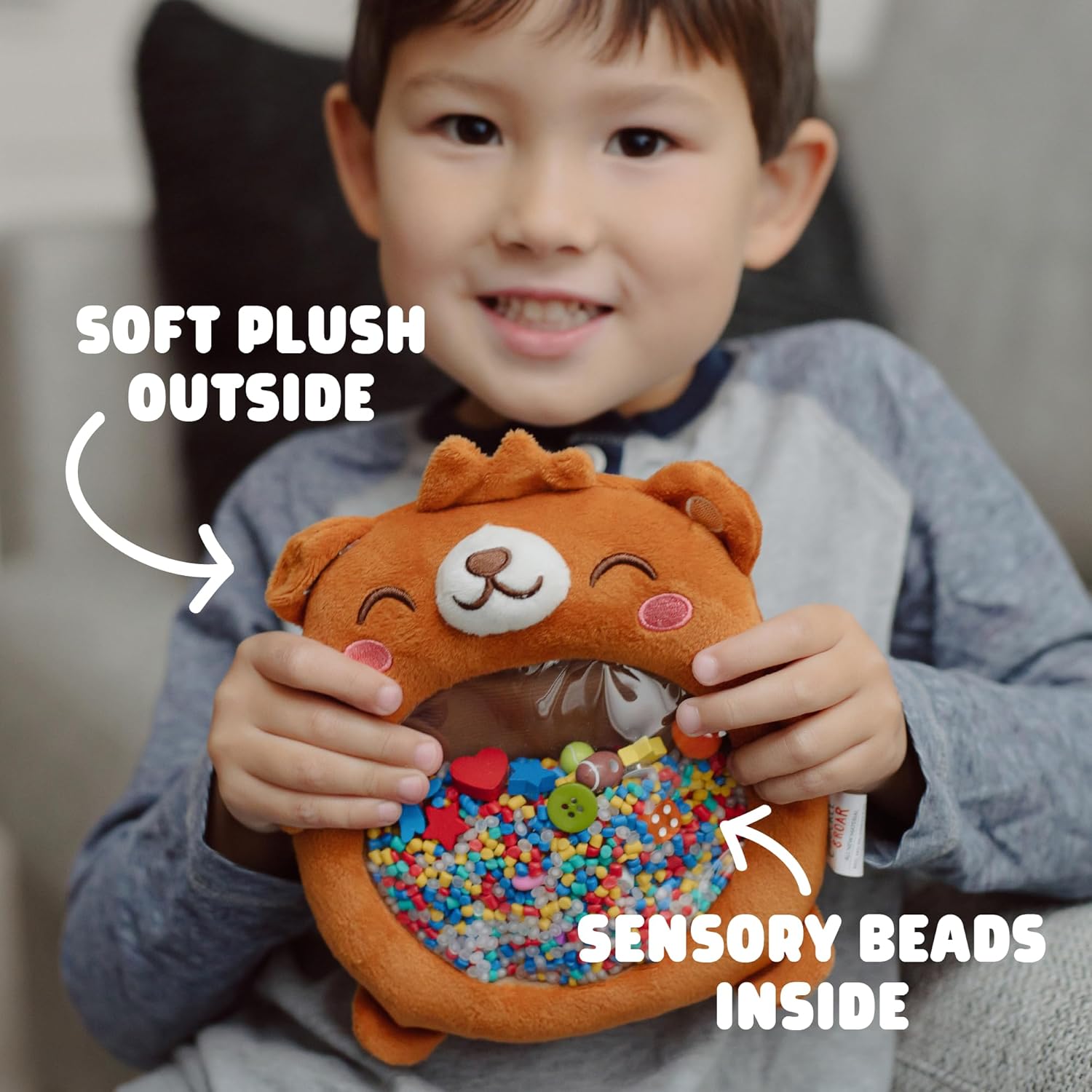 Chuckle & Roar Sensory Seek & Find Scavenger Hunt Bear – Plush Travel Toy with Hidden Objects, 40 No-Reading Challenge Cards, Sensory Activity for Focus & Calm, Toddler Gift Ages 3+ - Image 5