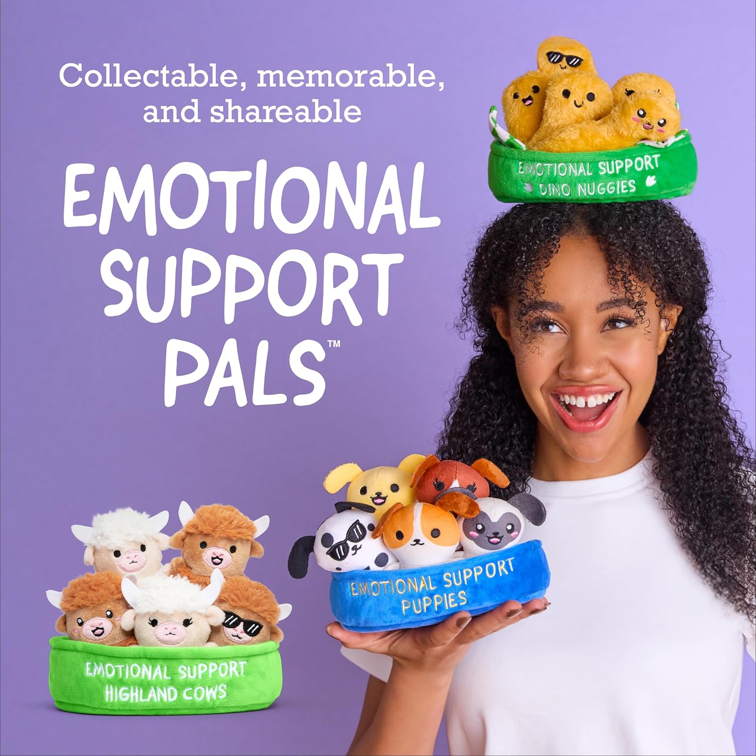Emotional Support Highland Cows by Relatable, Cuddly Stuffed Animals, Plushies, and Cute Stuff, Great Gift Ideas for Loved Ones of All Ages, Includes 5 Toys with Carrying Basket - Image 7