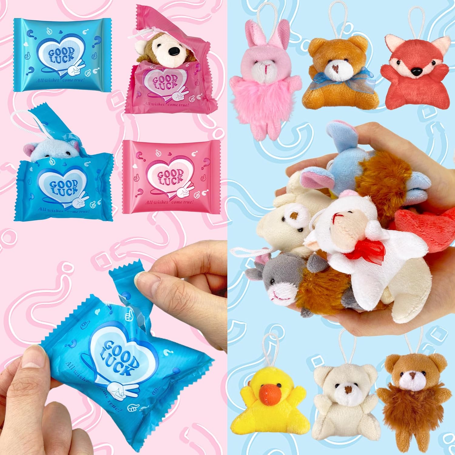 24 PCS 30 Styles Mini Blind Bags Mystery Bag Toys Random Style Mini Stuffed Animals Plush Keychain Bulk Collectible Surprise Party School Classroom Birthday Easter Egg - Image 6