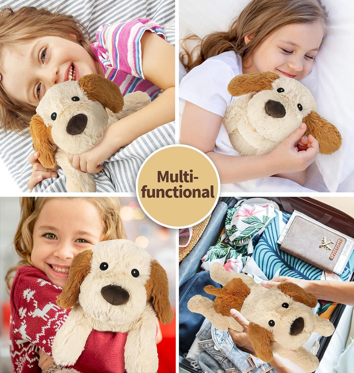 Puppy Stuffed Animals, Microwavable Stuffed Animal Adorable Fluffy Dog Plush for Warmth, Heatable & Coolable Lavender Scent Puppy Plush Toys, Cute Soft Dog Plushies for Kids & Adults Girls Boys Gifts - Image 7