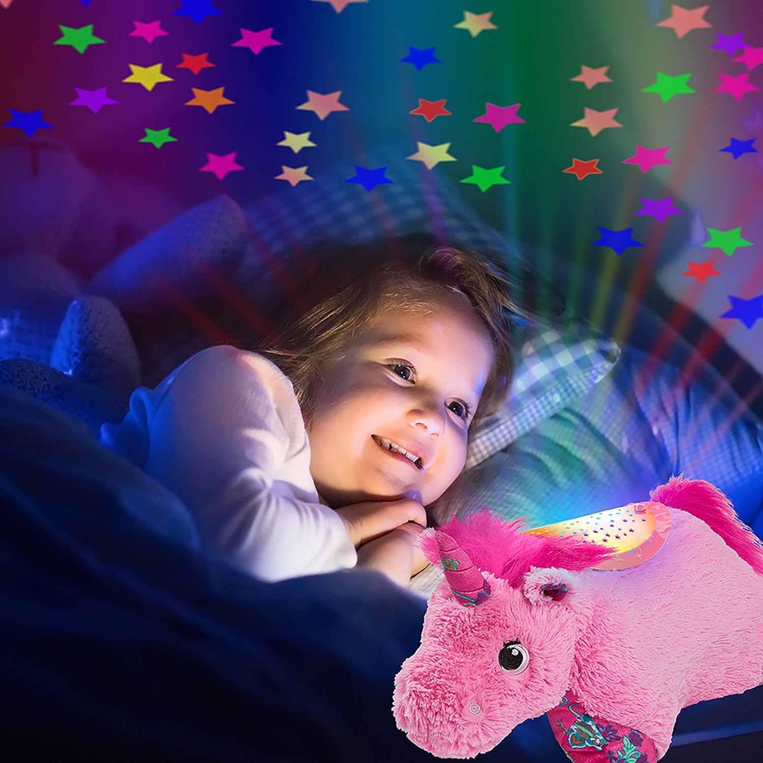 Pillow Pets Colorful Pink Unicorn Sleeptime Lite 11" Stuffed Animal Plush Nightlight - Image 5