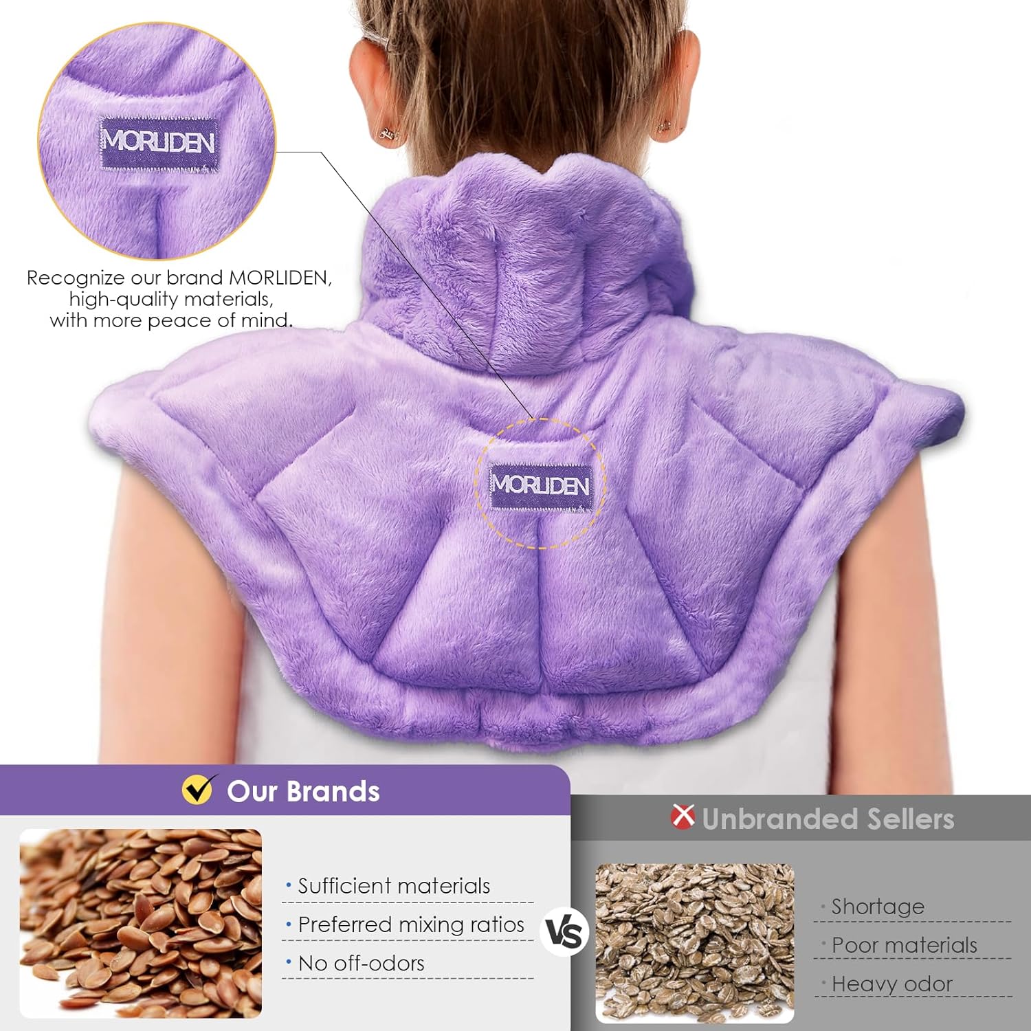 Microwavable Heated Neck Wrap Warmer and Shoulder Heating Pad Microwave, Weighted Microwave Heating Pad for Neck and Shoulders Hot and Cold Compress - Image 2