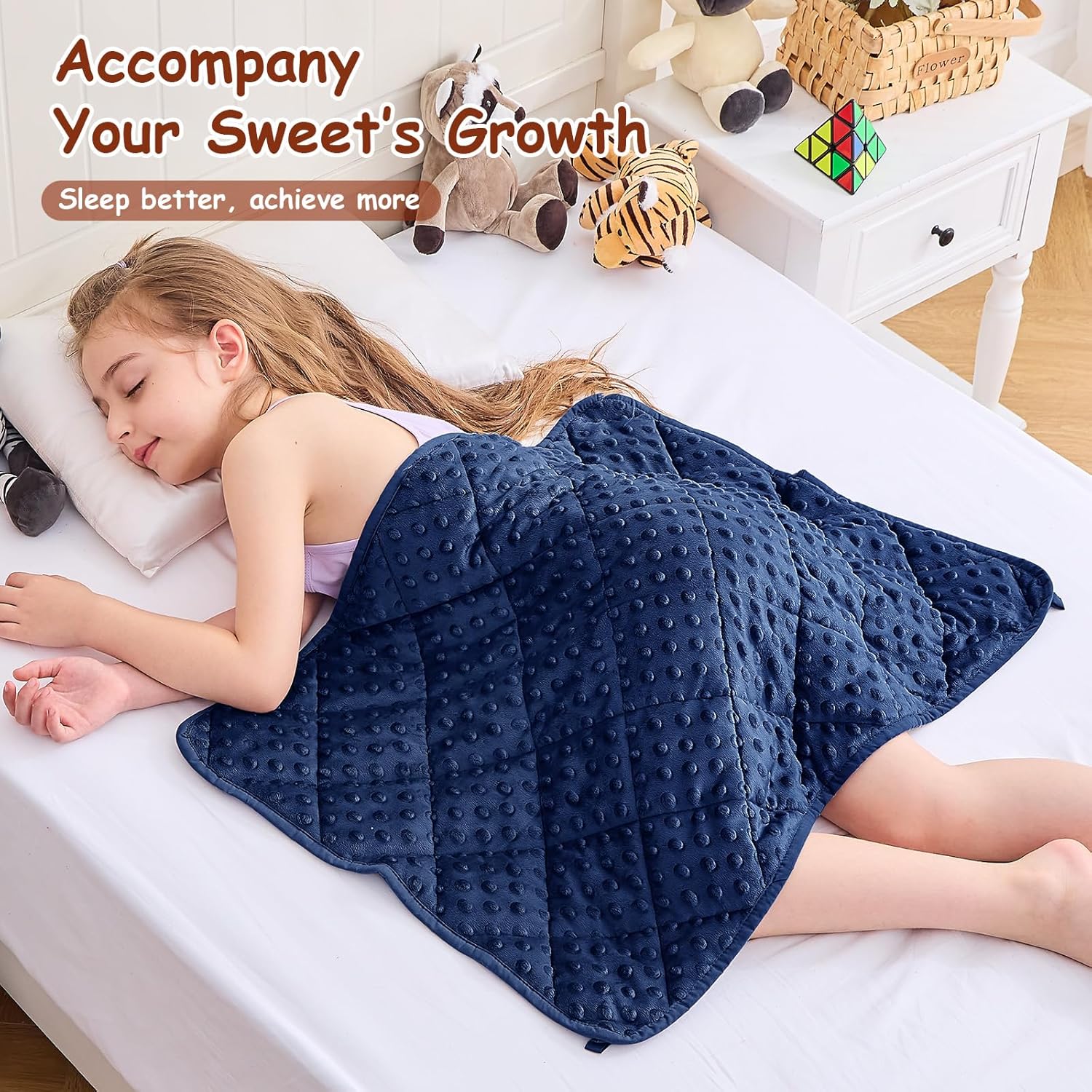 yescool Weighted Lap Pad 2 lb Blue Small Lap Blanket, Weighted Lap Blanket Cooling Heating Weighted Throw Blankets, Minky Blankets Gifts for Travel Outdoor Indoor, 20 * 30in - Image 4
