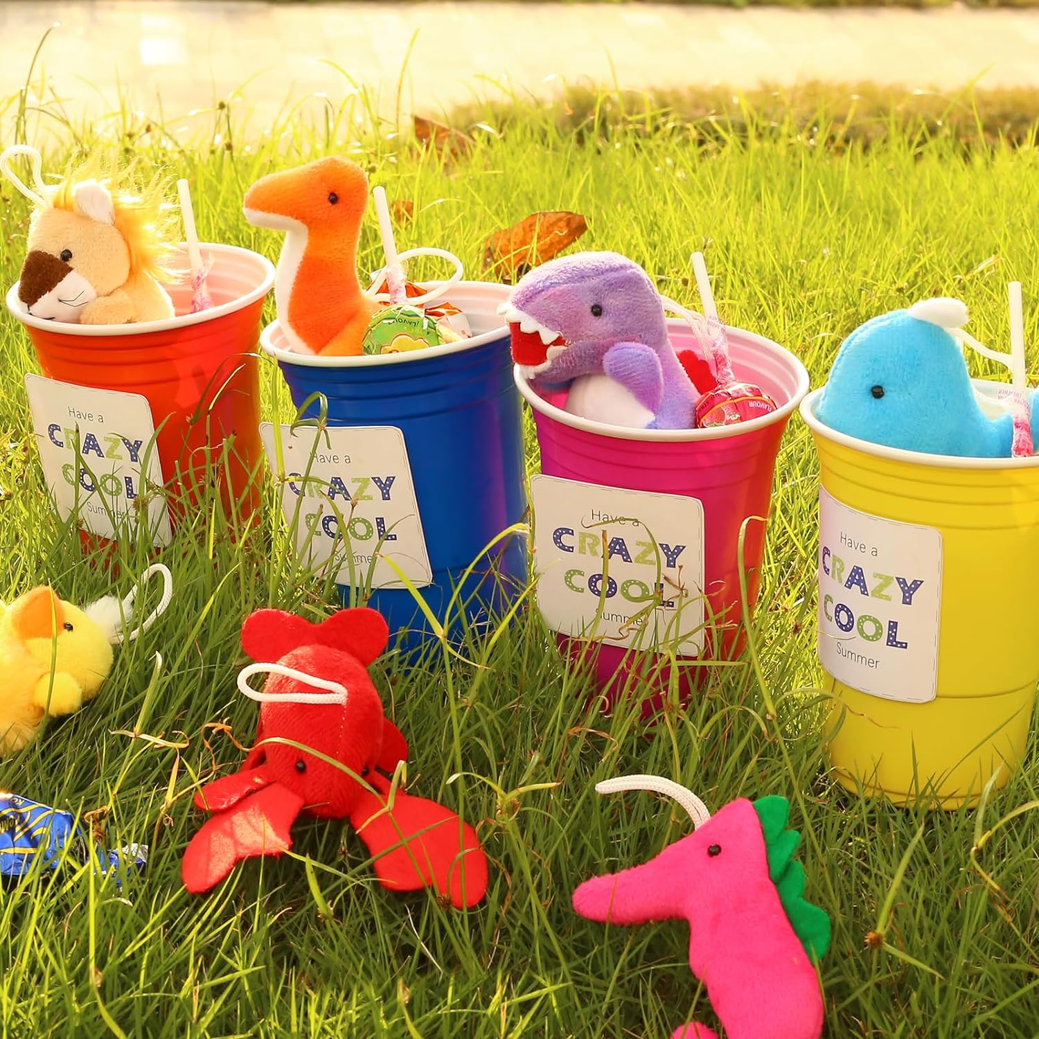 72 Pack Mini Stuffed Animal, Assorted Plush Toy (Dinosaur, Zoo, Ocean), Party Favors for Kid, Perfect for Claw Machine Filler, Goody Bag Stuffers, Keychain, Carnival Prizes, Classroom Reward Gift Bulk - Image 6
