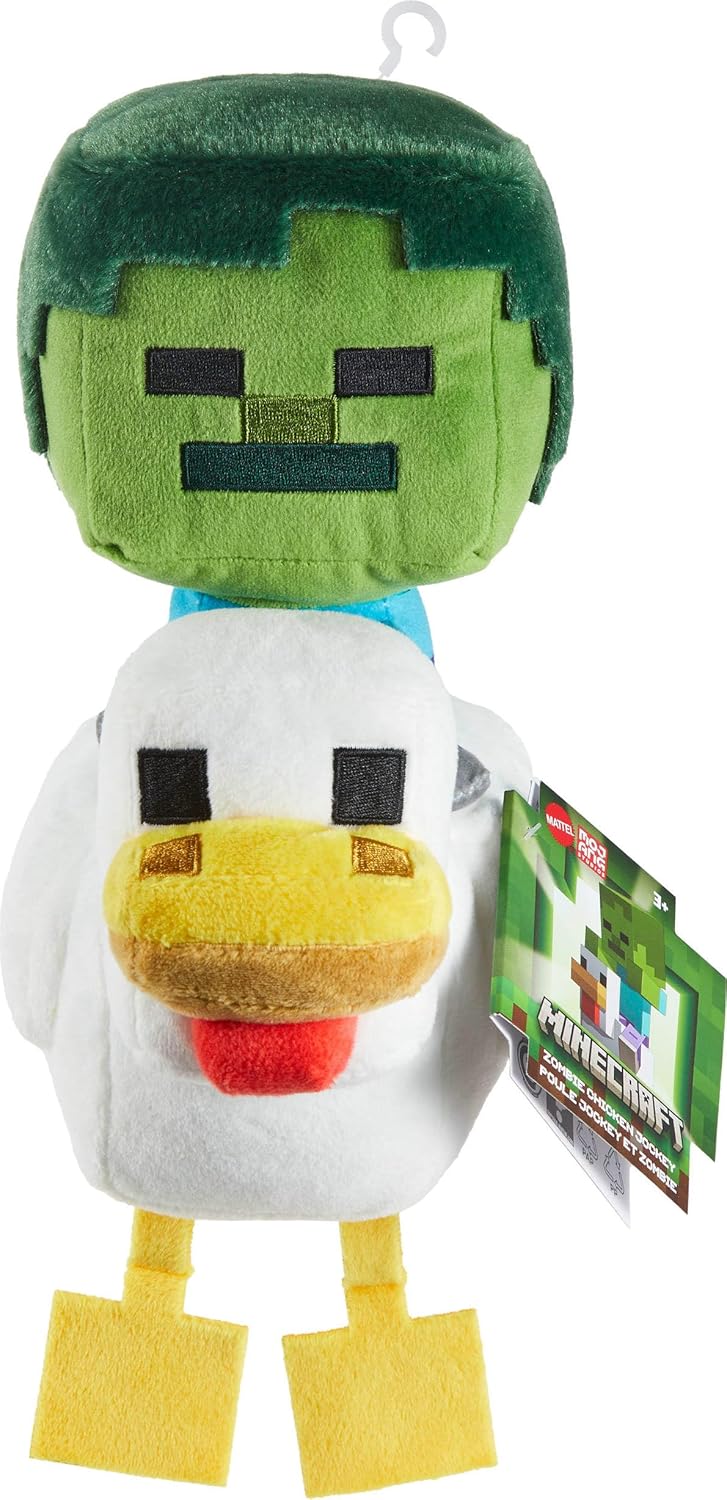 Mattel Minecraft Plush Zombie Chicken Jockey Toy, Collectible Stuffed Animal, 8-inch Soft Doll Inspired by Video Game Character - Image 6