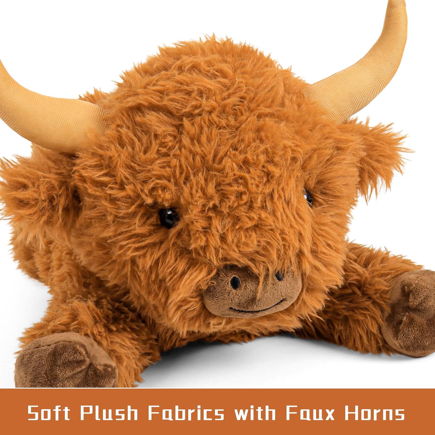 Wepop 5lbs Highland Cow Weighted Stuffed Animals, 22in Giant Highland Cow Gift Plush Toy,Adorable Stuffed Animal for Kids and Adults Highland Cattle Plushie Pillow Decor - Image 4