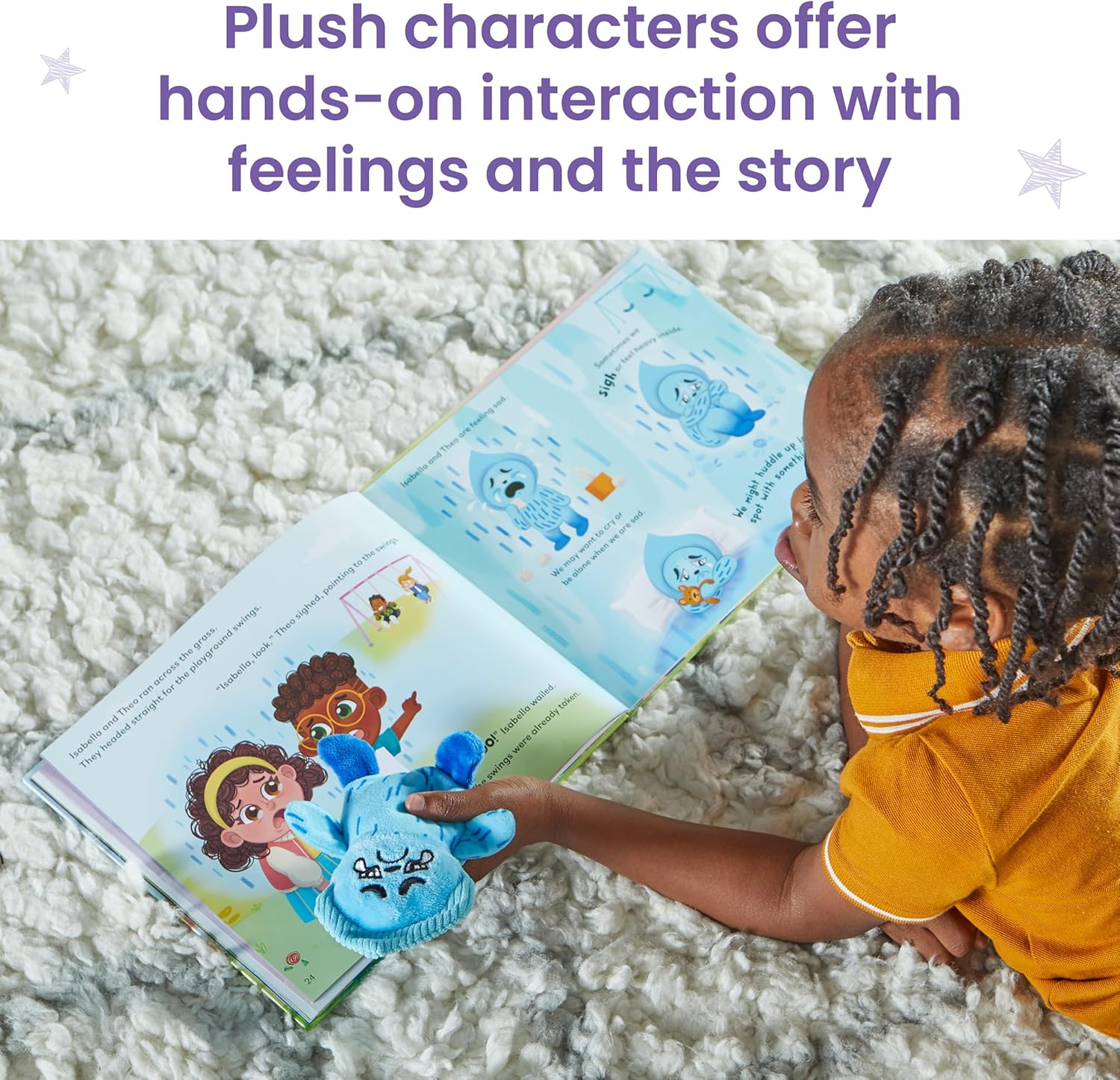 hand2mind Feelings Family Introductory Storybook and Plush Set, Toddler Emotions Books, Calm Down Corner Supplies, Social Emotional Learning, Preschool Classroom Must Haves, Emotions Toys - Image 4