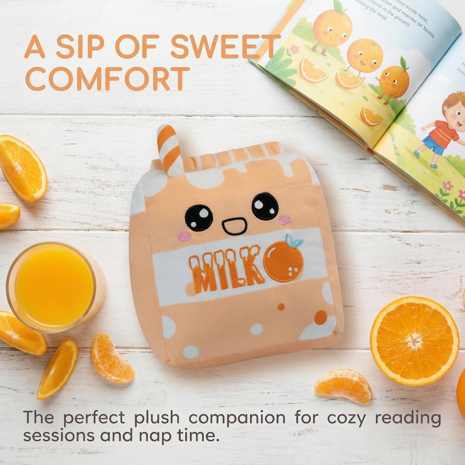 AIXINI Milk Bubble Tea Plush Toy - Hot Milk Cute Anime Style Soft Stuffed Animal, Warm Healing Gift for Girls (Orange) - Image 6