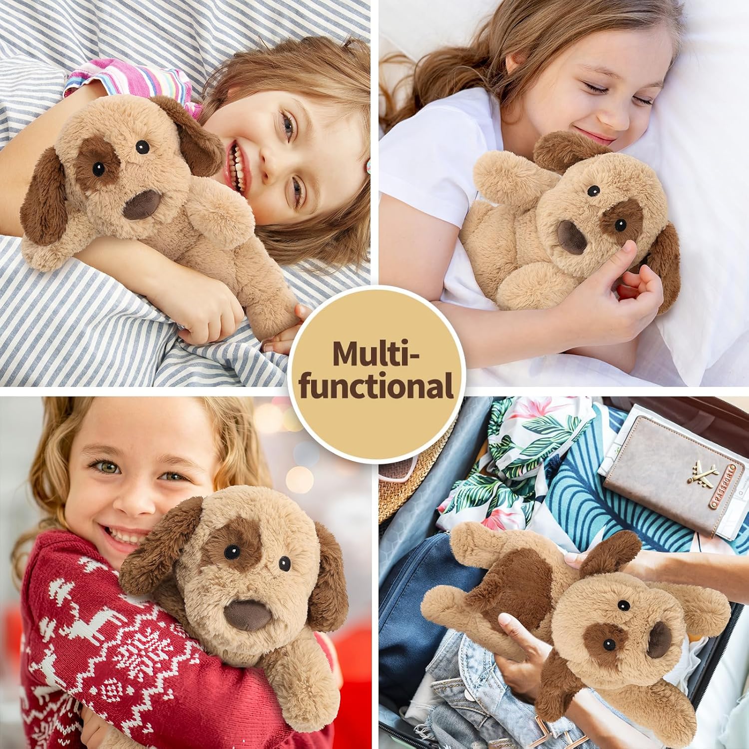 Dog Stuffed Animals, Microwavable Stuffed Animal Adorable Fluffy Puppy Plush for Warmth Comfort, Heatable Coolable Lavender Scent Dog Plush Toy, Cute Soft Puppy Plushies for Kids Boys Girls Adult Gift - Image 7