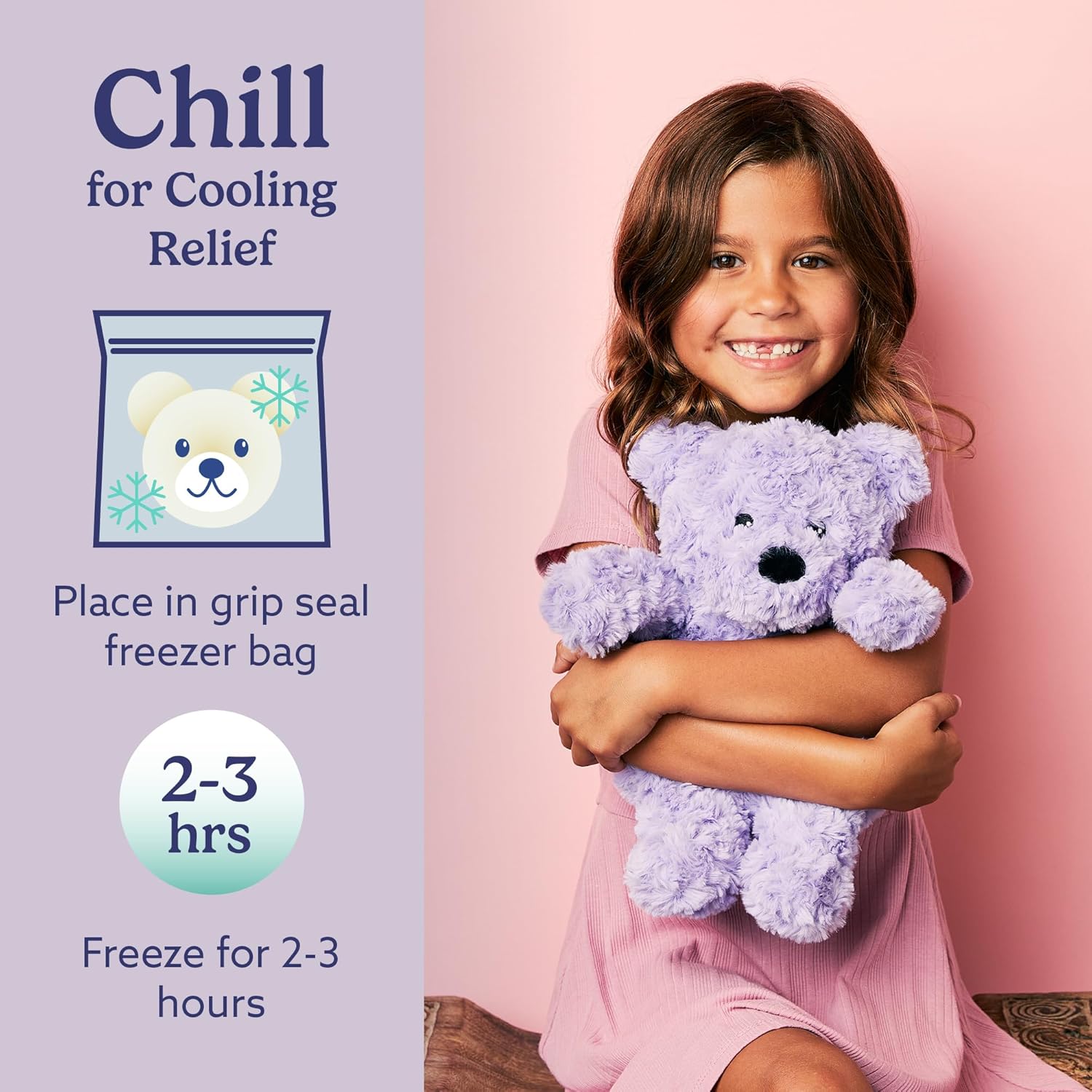 warmies Microwavable & Weighted Stuffed Animal, Purple Curly Bear - Heatable Stuffed Animal Heating Pad - Lavender Scented Plush - for Adults & Children (Boys, Girls, Babies & Toddlers) - Image 5
