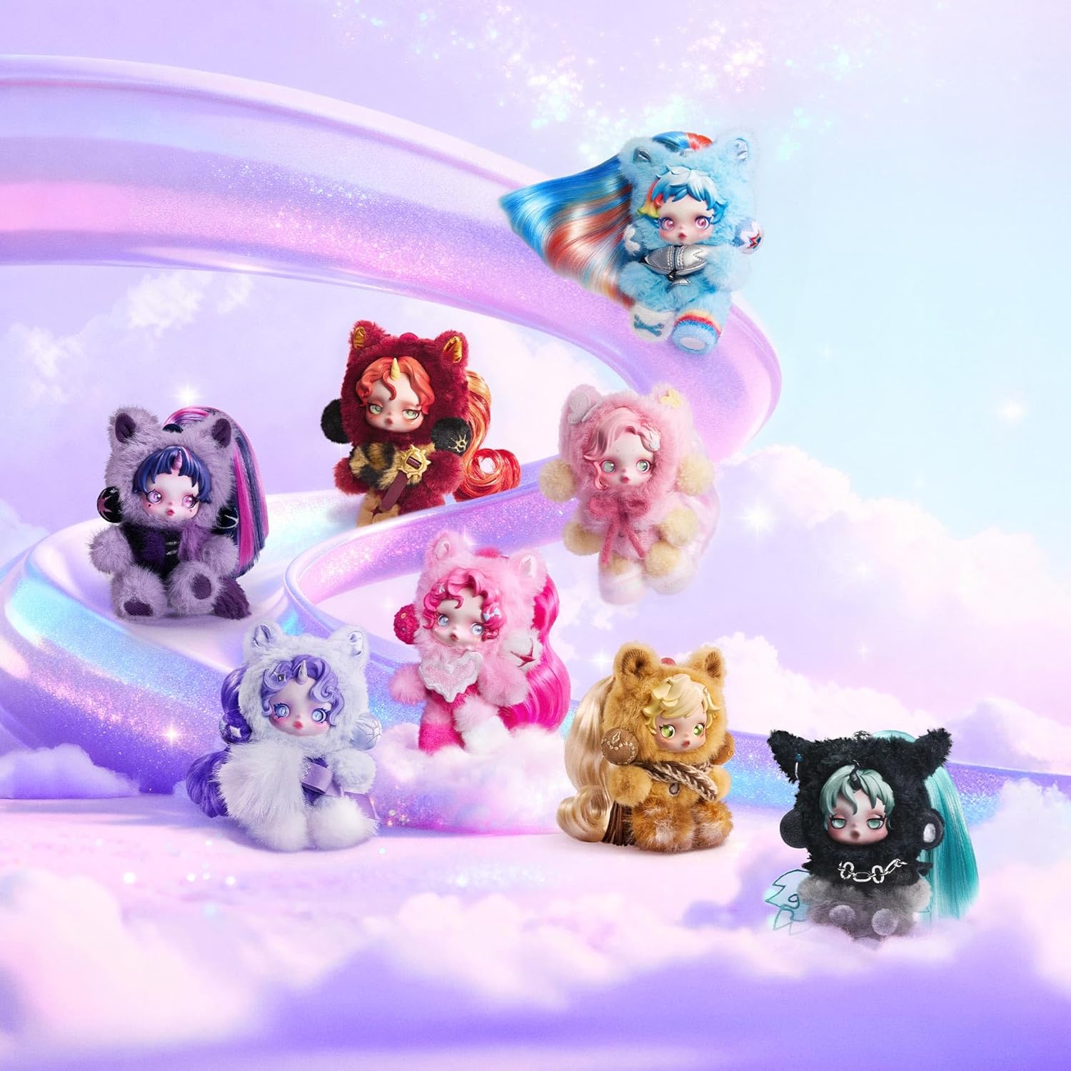 POP MART SKULLPANDA × My Little Pony Series Plush Doll Cute Keychain Blind Box Mystery Box Figures, Collectible Toys Bag Charms, Holiday Birthday Gifts for Girls and Boys, Single Box - Image 7