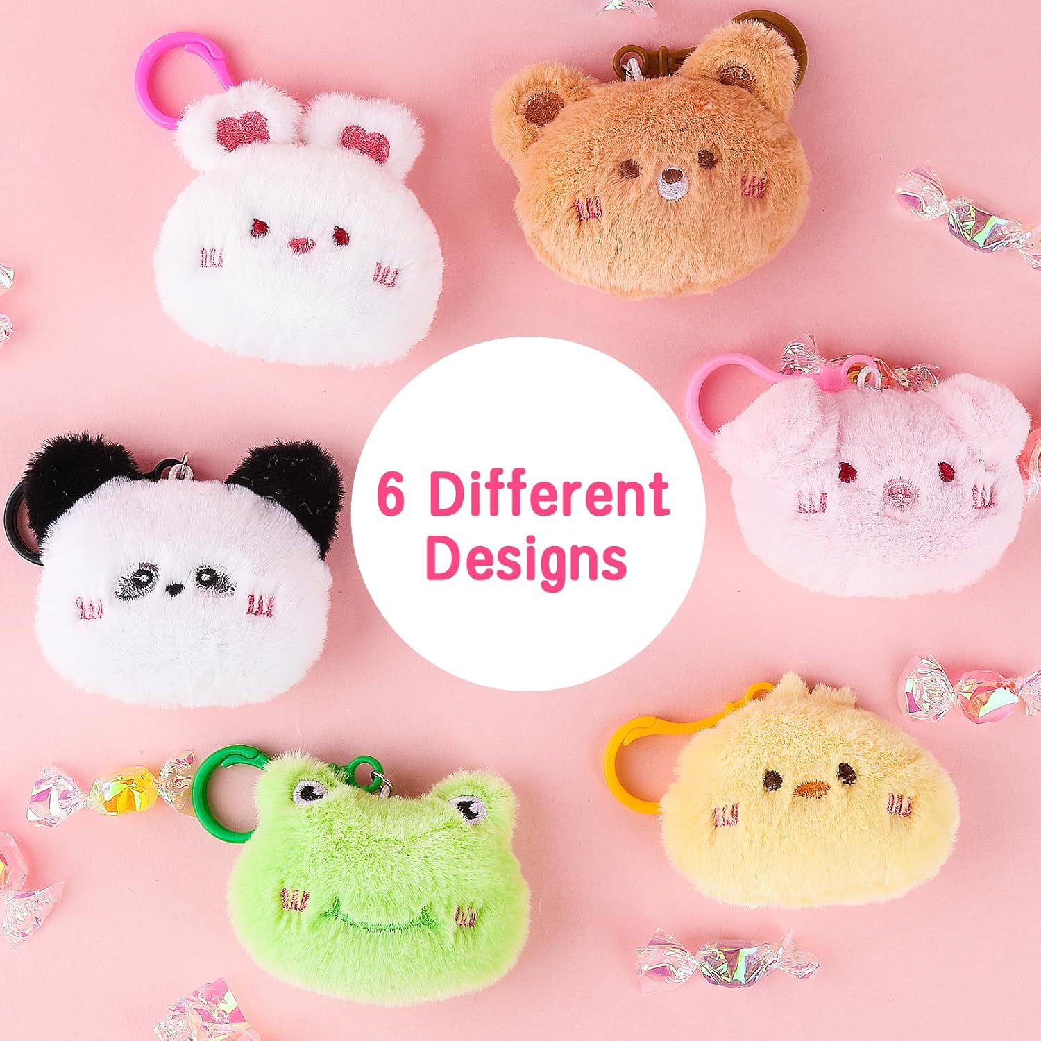 Niceup Bulk Plush Keychains Mini Stuffed Animals for Kids Party Favors Goodie Bags Gift Mini Claw Machine Toys - Image 2