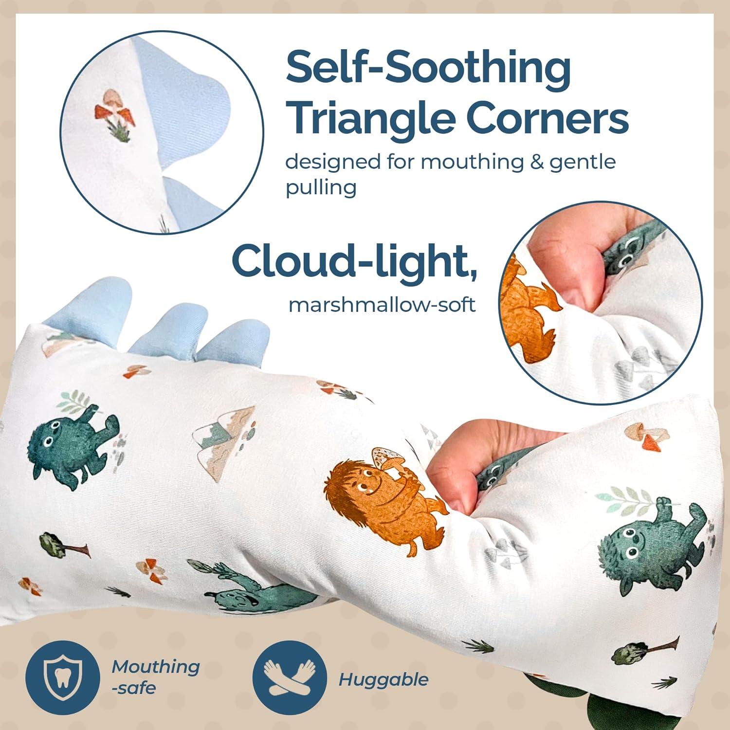 Theo's Lovey Pillow - Cloud-Soft Bamboo Lovey for Babies (0m+), Self-Soothing, Huggable Comfort Toy Pillow, Washable and Travel-Ready - Into The Mountain (Small) - Image 3