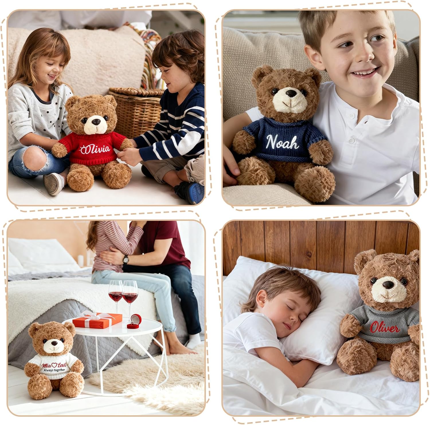 OELTTG Personalized Teddy Bear with Embroidered Name, Soft Plush Stuffed Animal, Customized Sweater Teddy Bear Unique Gift for Birthday Christmas Baby Shower Kids Adults - Image 8