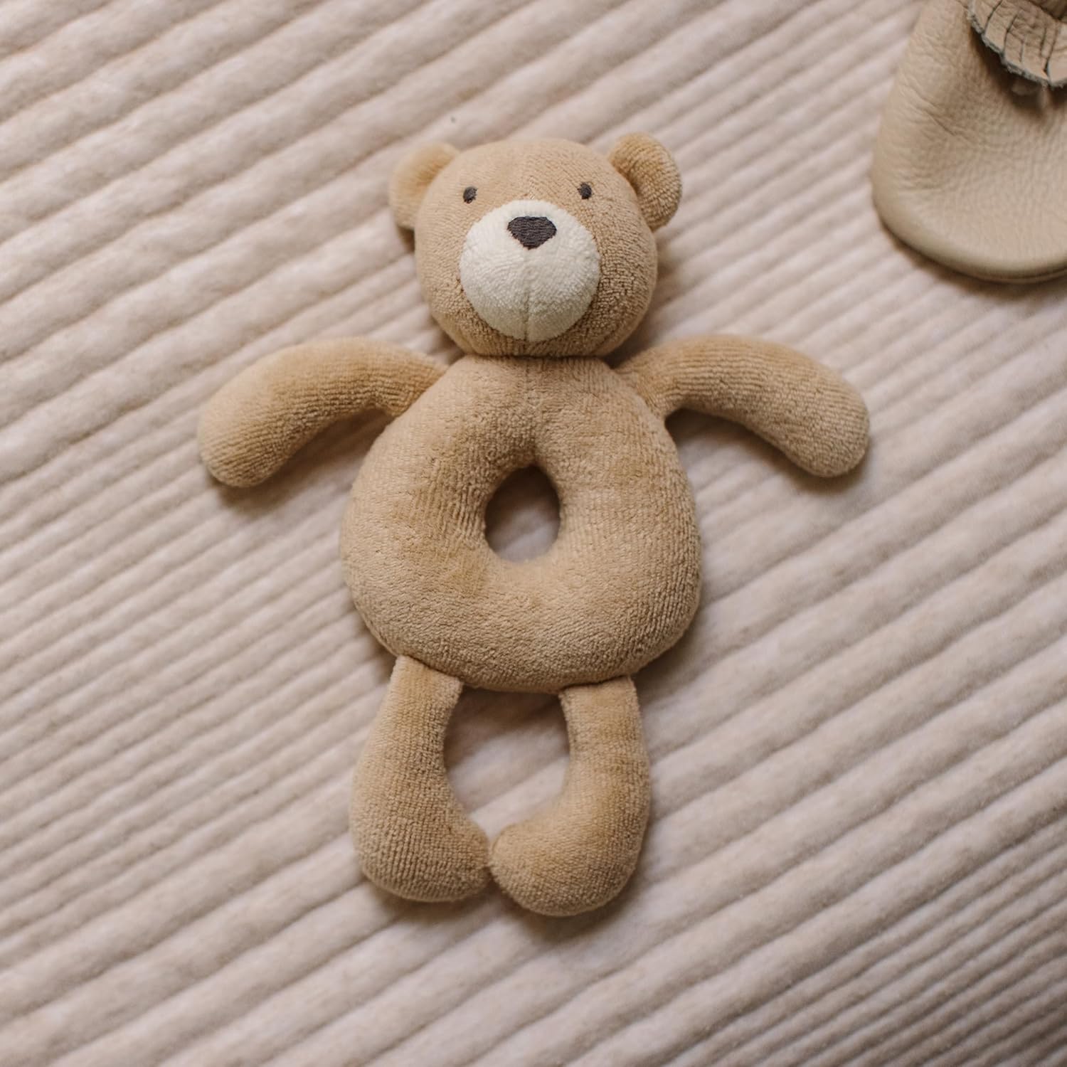 Burt's Bees Baby Unisex Infant Rattle Toy, Nursery Sensory Animal Plush Made with 100% Organic Cotton Shell and Polyester Fill, Sweet Bear, Bunny, or Dog Stuffed Animals for Babies - Image 3