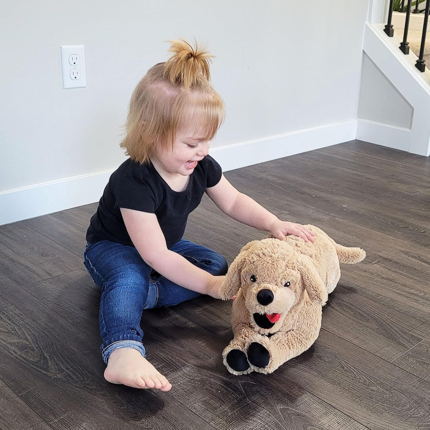 LotFancy Dog Stuffed Animals Plush, 21" Soft Cuddly Golden Retriever Plush Toys, Large Stuffed Dog, Puppy Dog Stuffed Animals, Easter Birthday Gift for Kids Girls Boys - Image 3