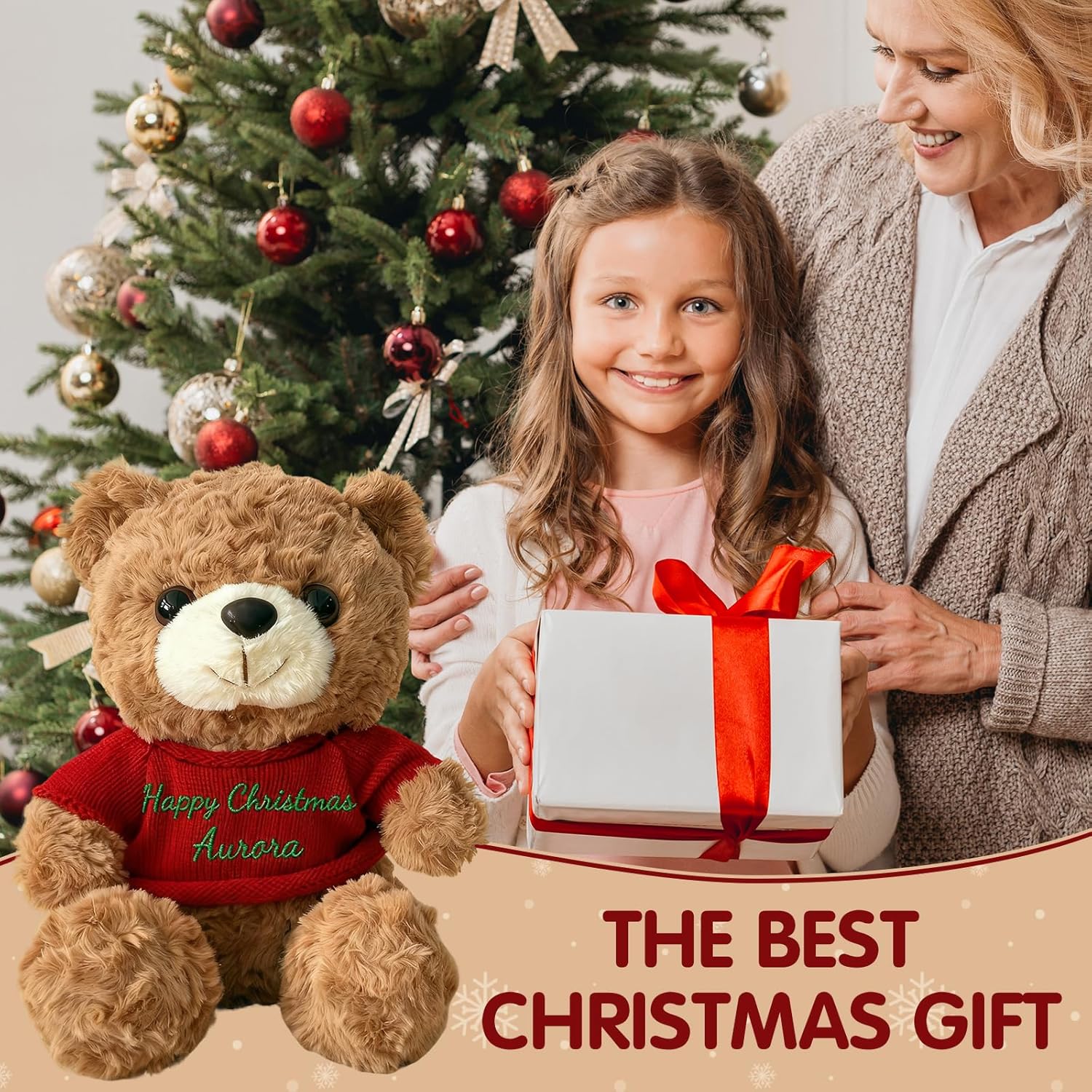OELTTG Personalized Teddy Bear with Embroidered Name, Soft Plush Stuffed Animal, Customized Sweater Teddy Bear Unique Gift for Birthday Christmas Baby Shower Kids Adults - Image 7