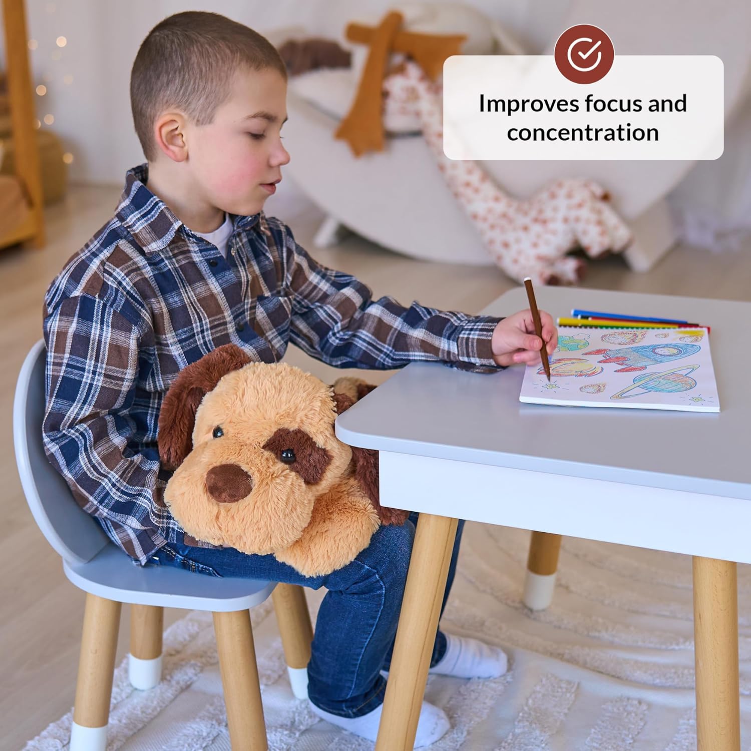 ODOXIA Weighted Stuffed Animal for Anxiety | 5 Lbs | Calming & Comforting | Dog Stuffed Animal Sensory | Weighted Plush Toy | for Adults and Kids | Includes Carrying Bag - Image 2
