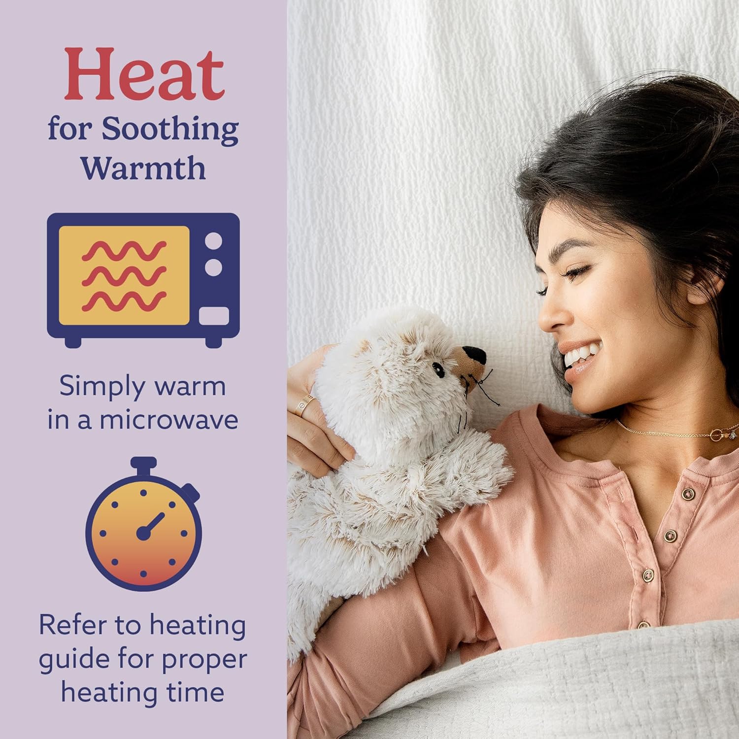 warmies Microwavable & Weighted Stuffed Animal, Seal - Heated Stuffed Animal for Cramp Relief - Weighted Plushies for Stress Relief - Seal Plushie with Lavender Aroma - 13 in, 2 lb, Pack of 1 - Image 4