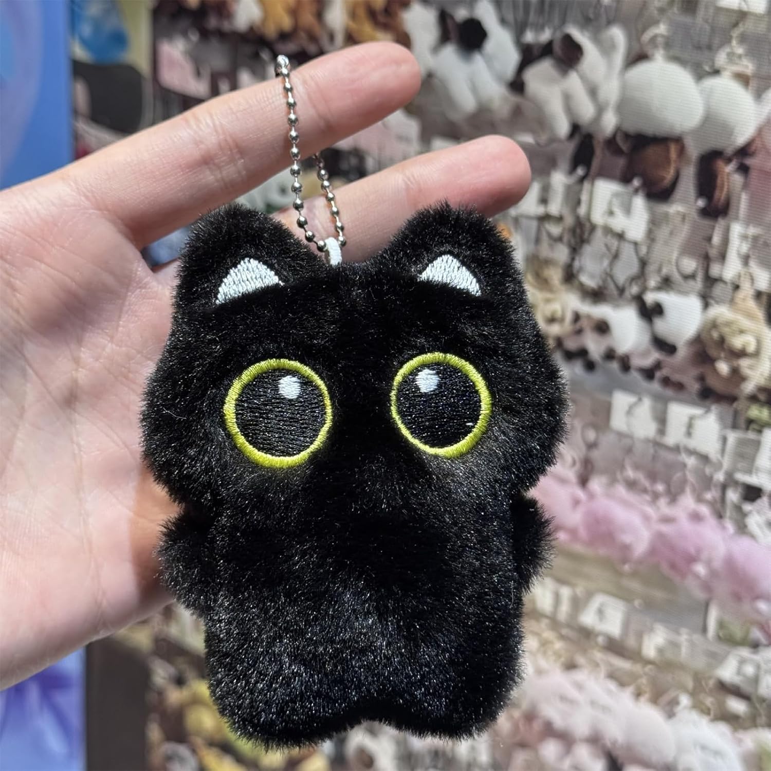 Black Cat Plush Keychain Purse Charm - Cute Bag Charms Gifts for Women - Image 7