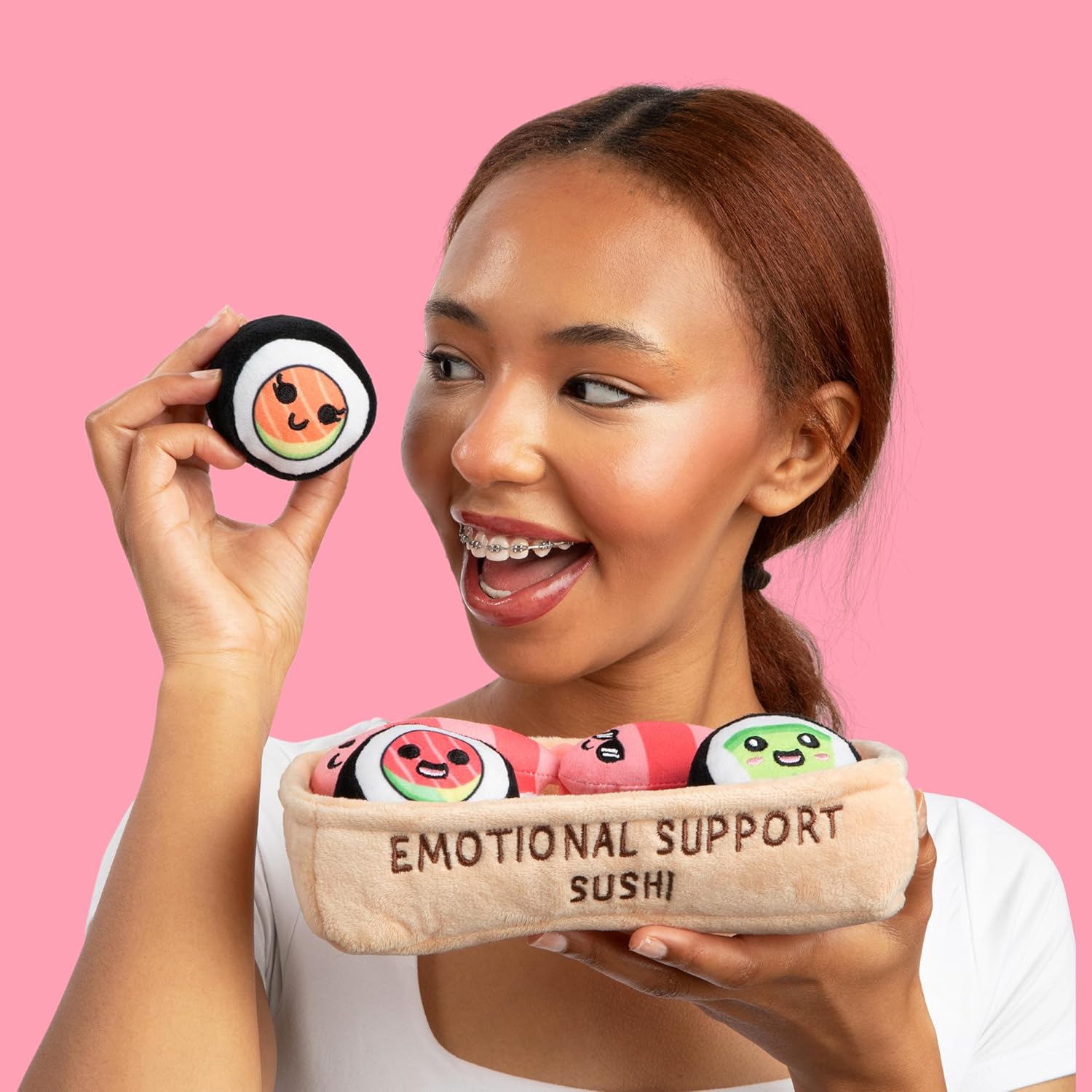 Emotional Support Sushi by Relatable - Cuddly Stuffed Animals and Toys, Squishy Toys and Plushies, Great Gift Ideas for Loved Ones of All Ages - Includes 5 Plushies with Carrying Basket - Image 3