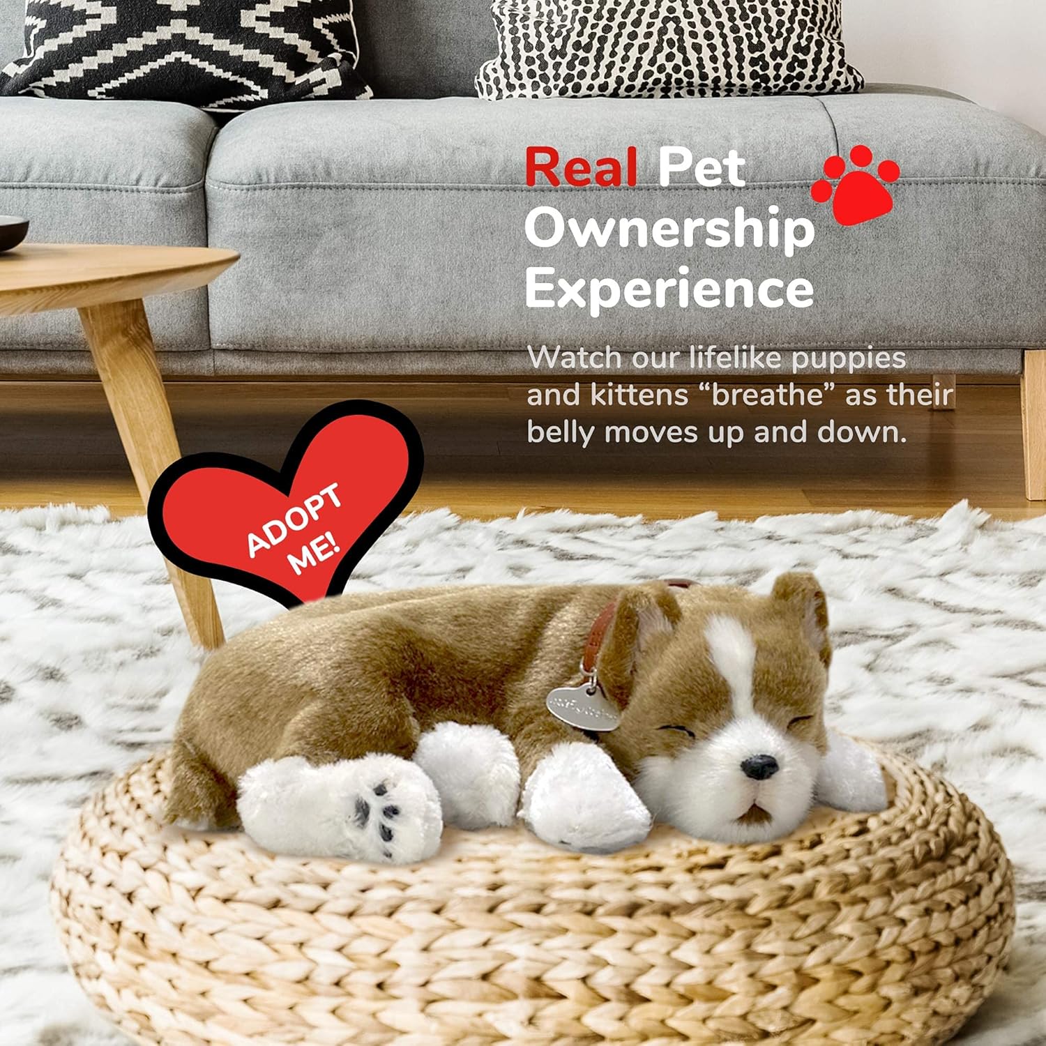 Perfect Petzzz Original Petzzz Pit Bull Realistic, Lifelike Stuffed Interactive Pet Toy, Companion Pet Dog with 100% Handcrafted Synthetic Fur - Image 5