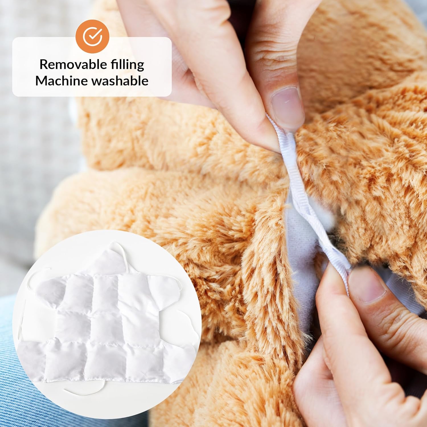 Weighted Stuffed Animal for Anxiety | Calming & Comforting 5 Lbs | Weighted Plush Animal Sloth | Anxiety Stuffed Animals for Adults & Kids | Carrying Bag Included | Machine Washable Weighted Plushie - Image 6