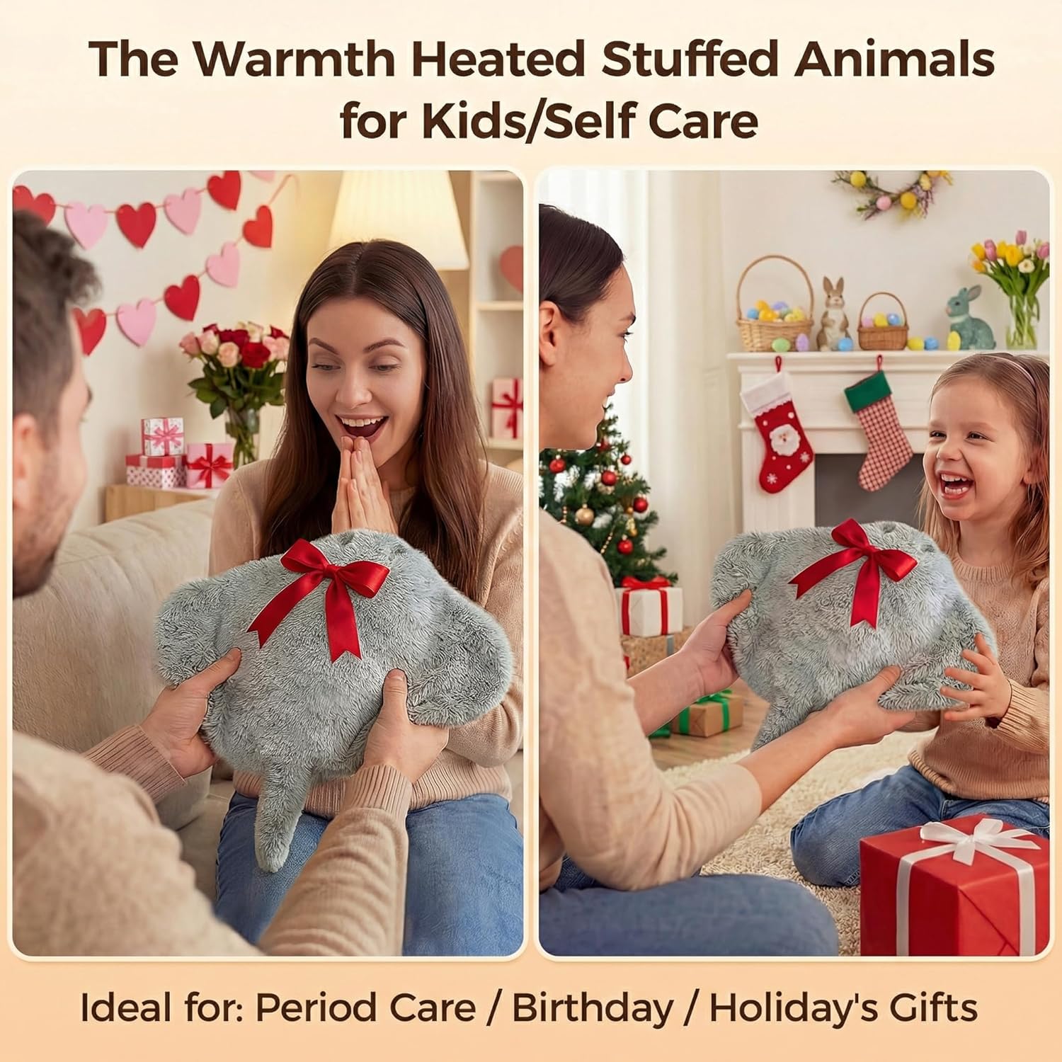 Mewaii Stingray Microwavable Unscented 1.6lbs Volcanic Rock Heating Pad 50-Minute Lasting Warmth Perfect Fit Heatable Stuffed Animals Plush for Period Cramps Menstruation Gifts for Girls Women - Image 7