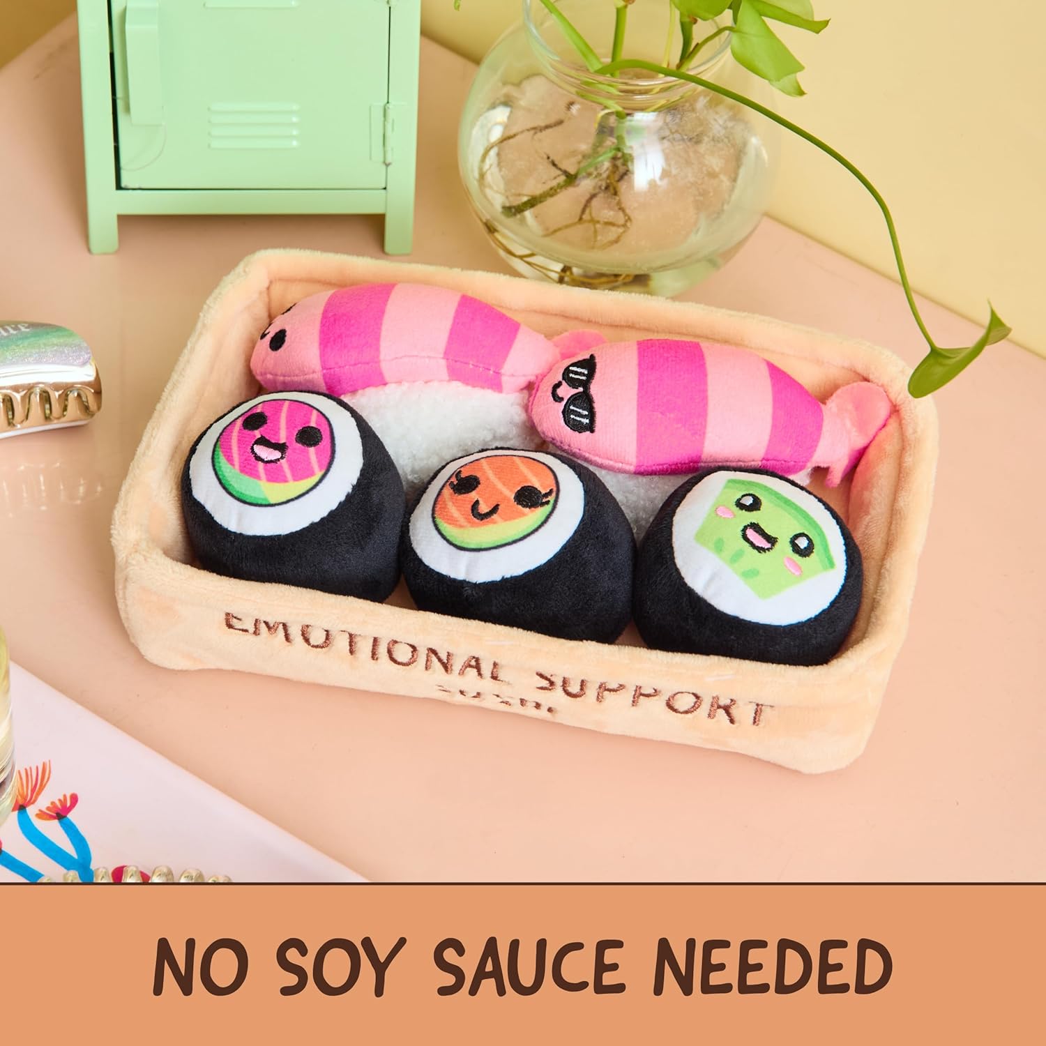 Emotional Support Sushi by Relatable - Cuddly Stuffed Animals and Toys, Squishy Toys and Plushies, Great Gift Ideas for Loved Ones of All Ages - Includes 5 Plushies with Carrying Basket - Image 2