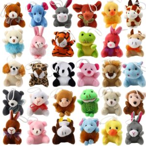 32 Piece Mini Plush Animal Toy Set,...