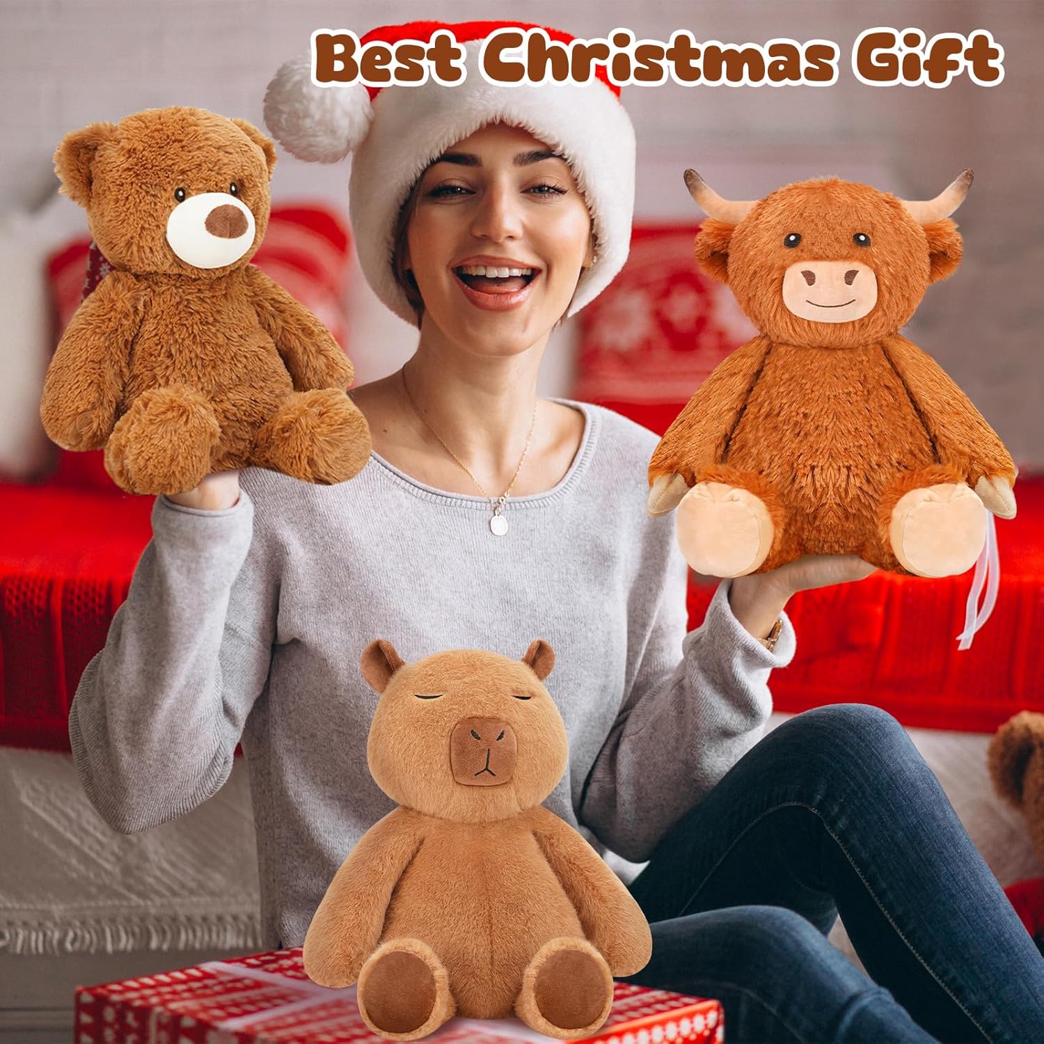 Finebee Weighted Stuffed Animals Bear Plush Heated Microwavable Weighted Plushise Stuffy Lavender Scented Bear Stuffed Animal Calming Gift for Kids and Adults - Image 7