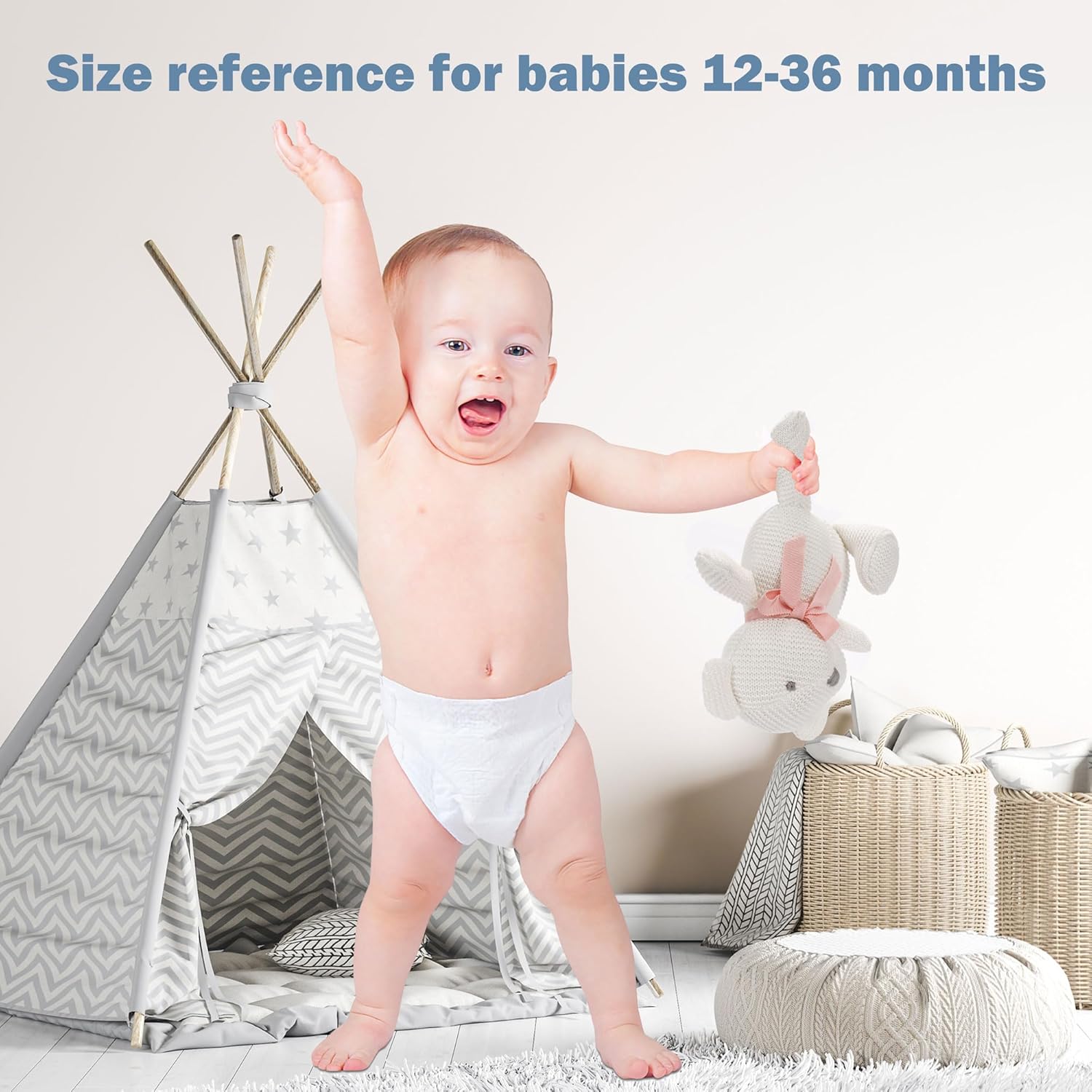 FLUFFYFUN 100% Organic Cotton White Teddy Bear Plush, 6.5" Baby Stuffed Animal for Newborn - Image 6