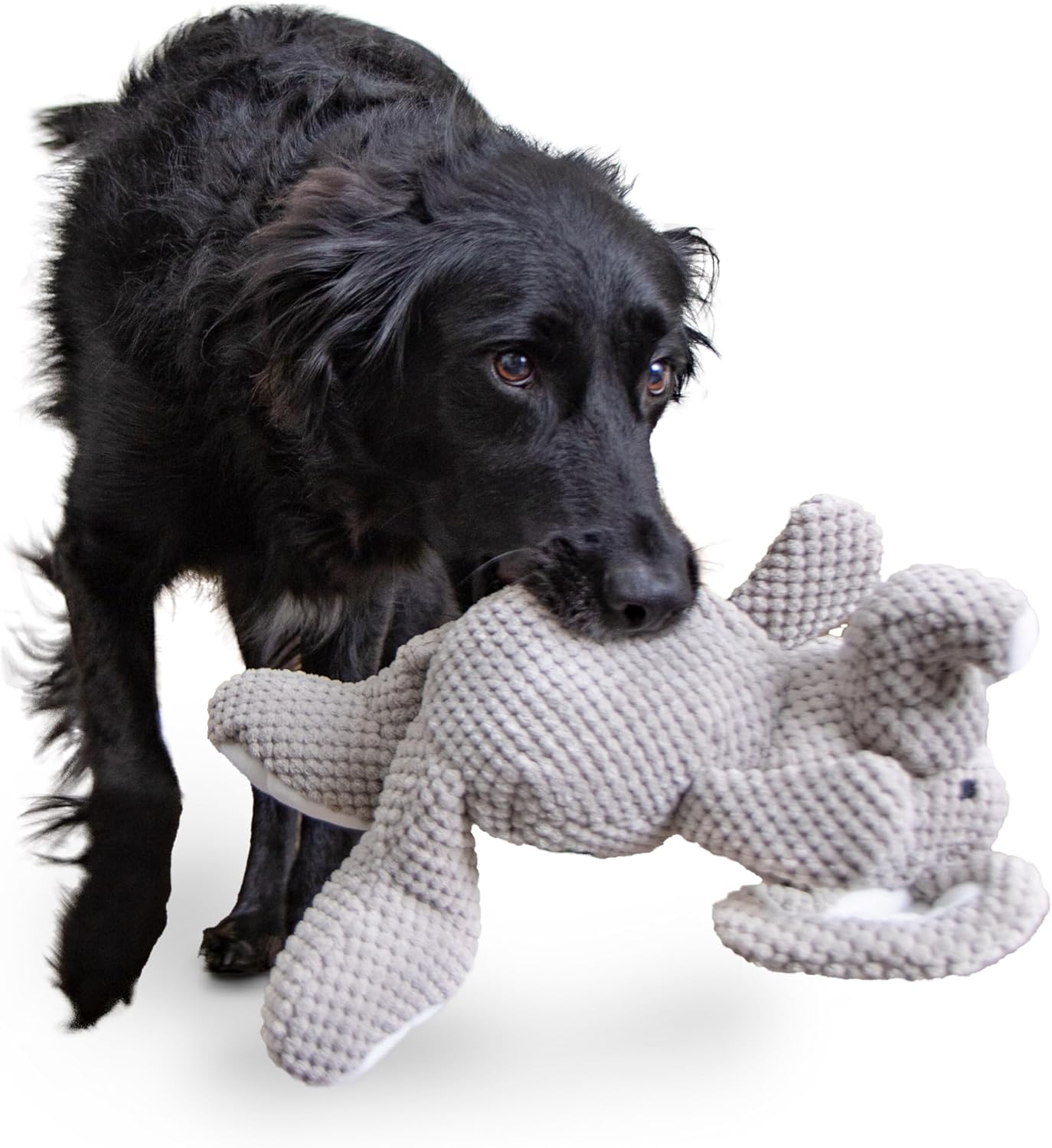 goDog Checkers Elephant Tough Plush Toy with Chew Guard Technology, Durable Checkered Fabric & Squeaker for Active Play, Gray, Large - Image 9