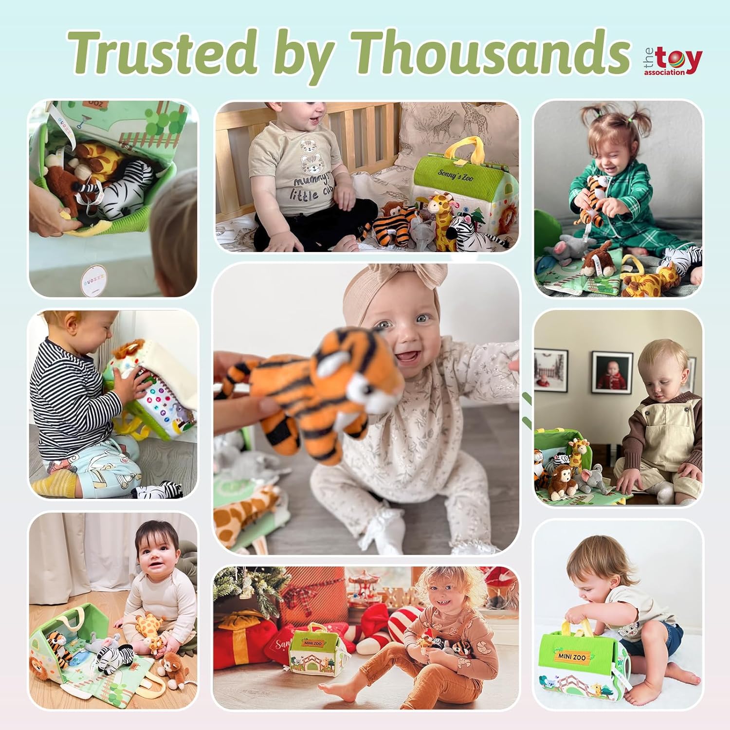 OUOZZZ 1 2 3 Year Old Toys - Mini Zoo Stuffed Animals Set – Interactive Plush Toys for Babies & Toddlers, Travel-Friendly & Huggable, Portable Gift, Safe & Washable 9.8" - Image 2