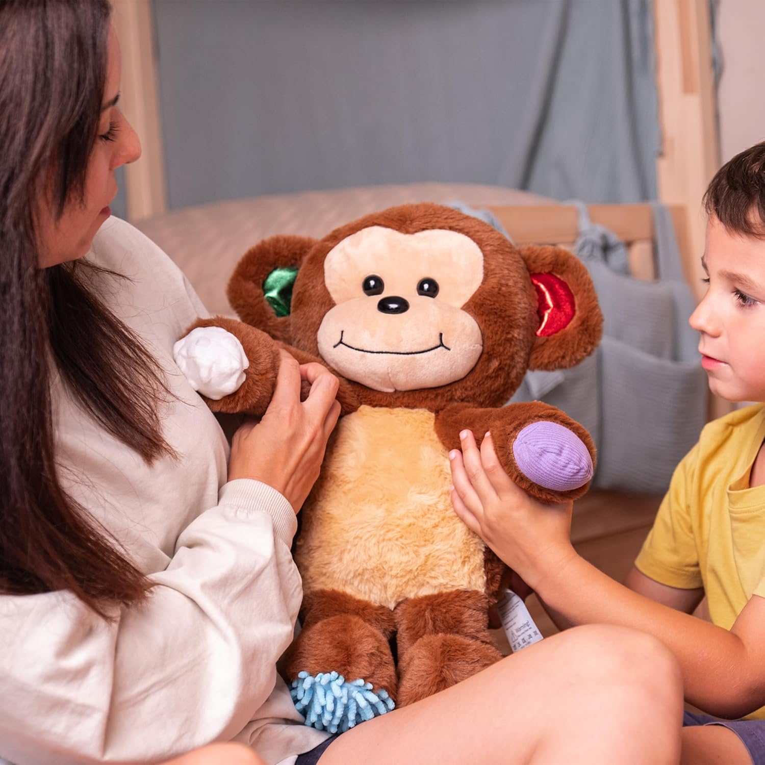 ODOXIA Sensory Monkey Stuffed Animal | Sensory Plush Toy | Fidget Stuffed Animal for Kids | Great for Sensory Needs | Sensory Stuffed Animals for Children | Sensory Pillow Plush - Image 7