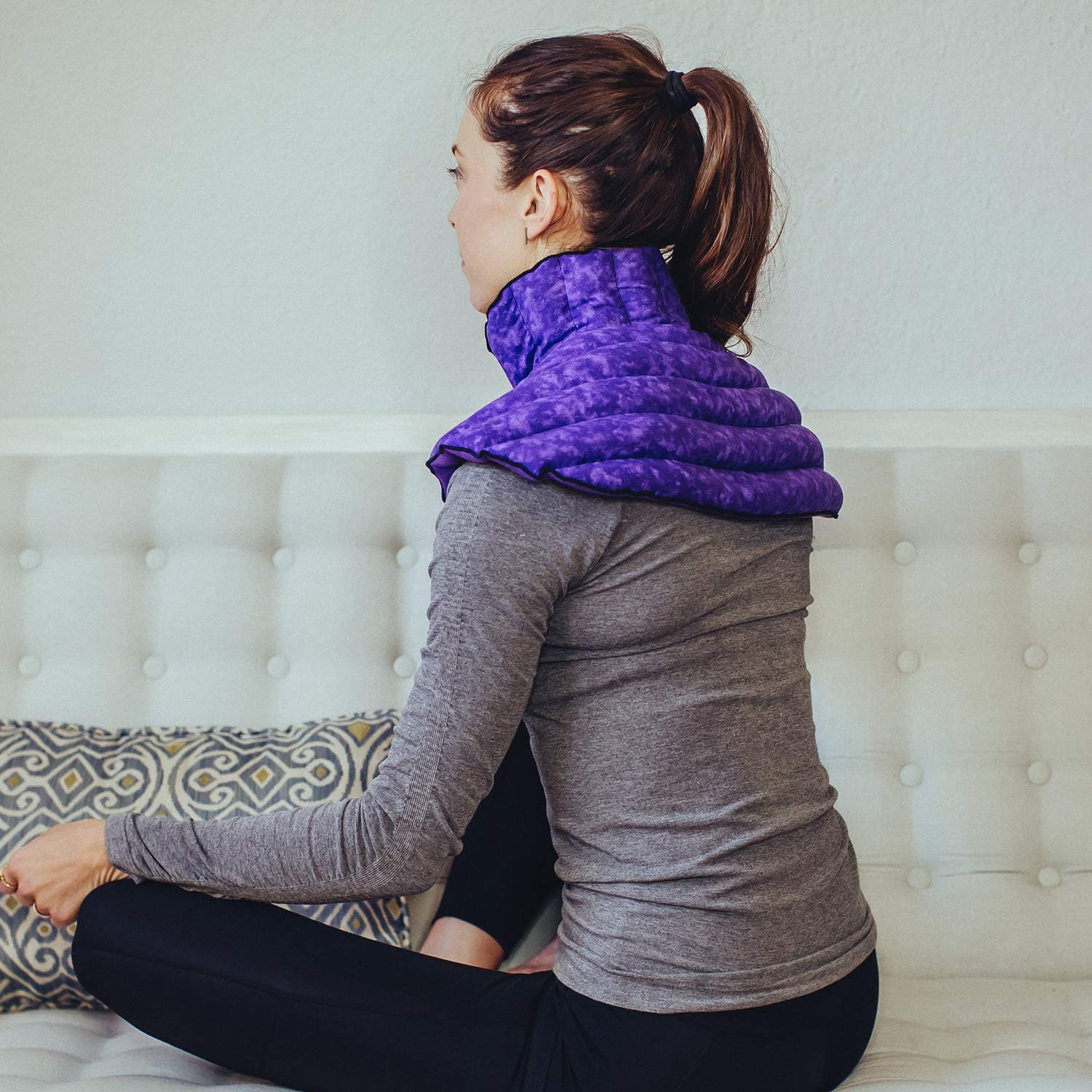 Weighted Microwavable Neck and Shoulder Wrap – Moist Heat Pack for Stiffness, Arthritis, Bursitis, Pain Relief & Relaxation – Natural Home Remedy - Image 2
