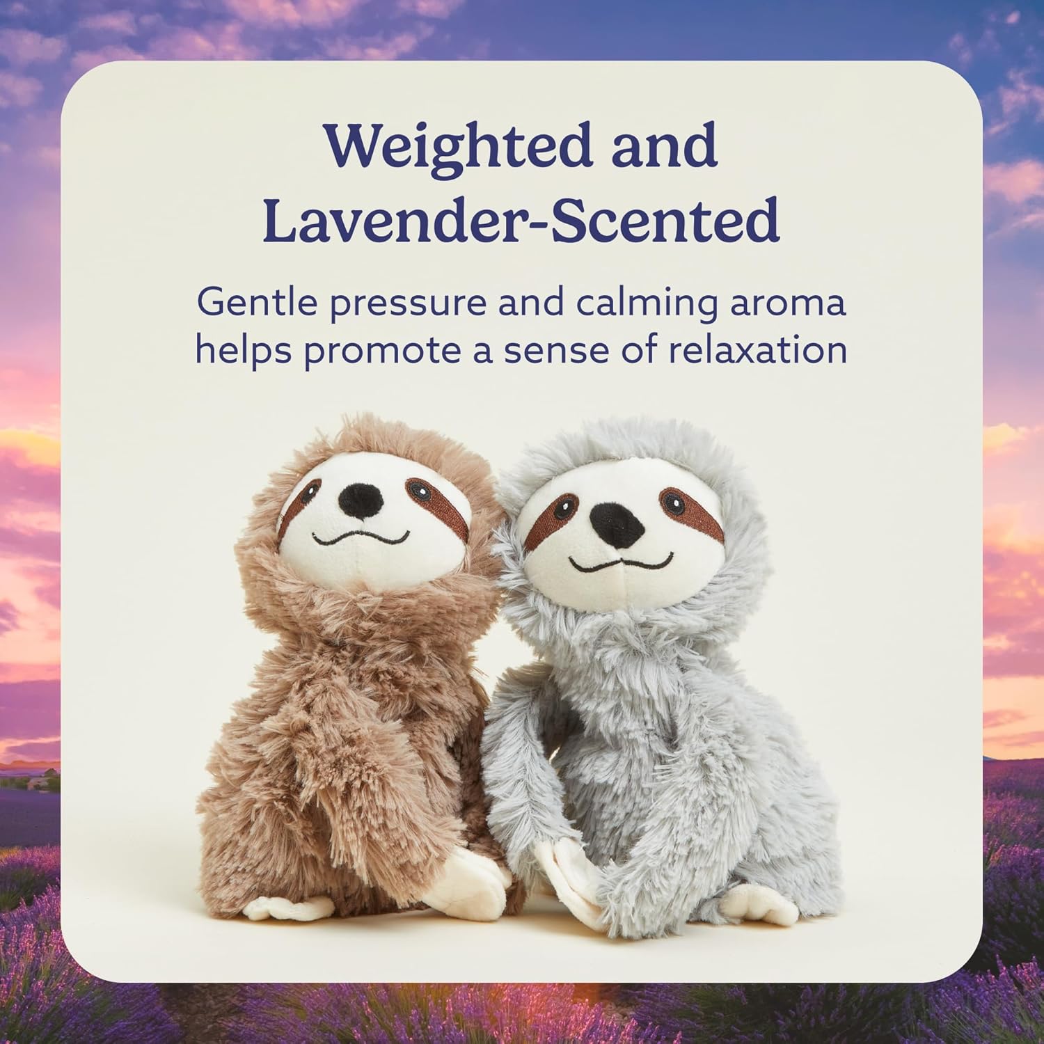 warmies Hugs Duo, Microwavable & Weighted Stuffed Animals, Sloth - Heated Stuffed Animal Plushie for Warmth & Comfort - Cute Soft Plush Toys for Adults & Children (Boys, Girls, Babies & Toddlers) - Image 3