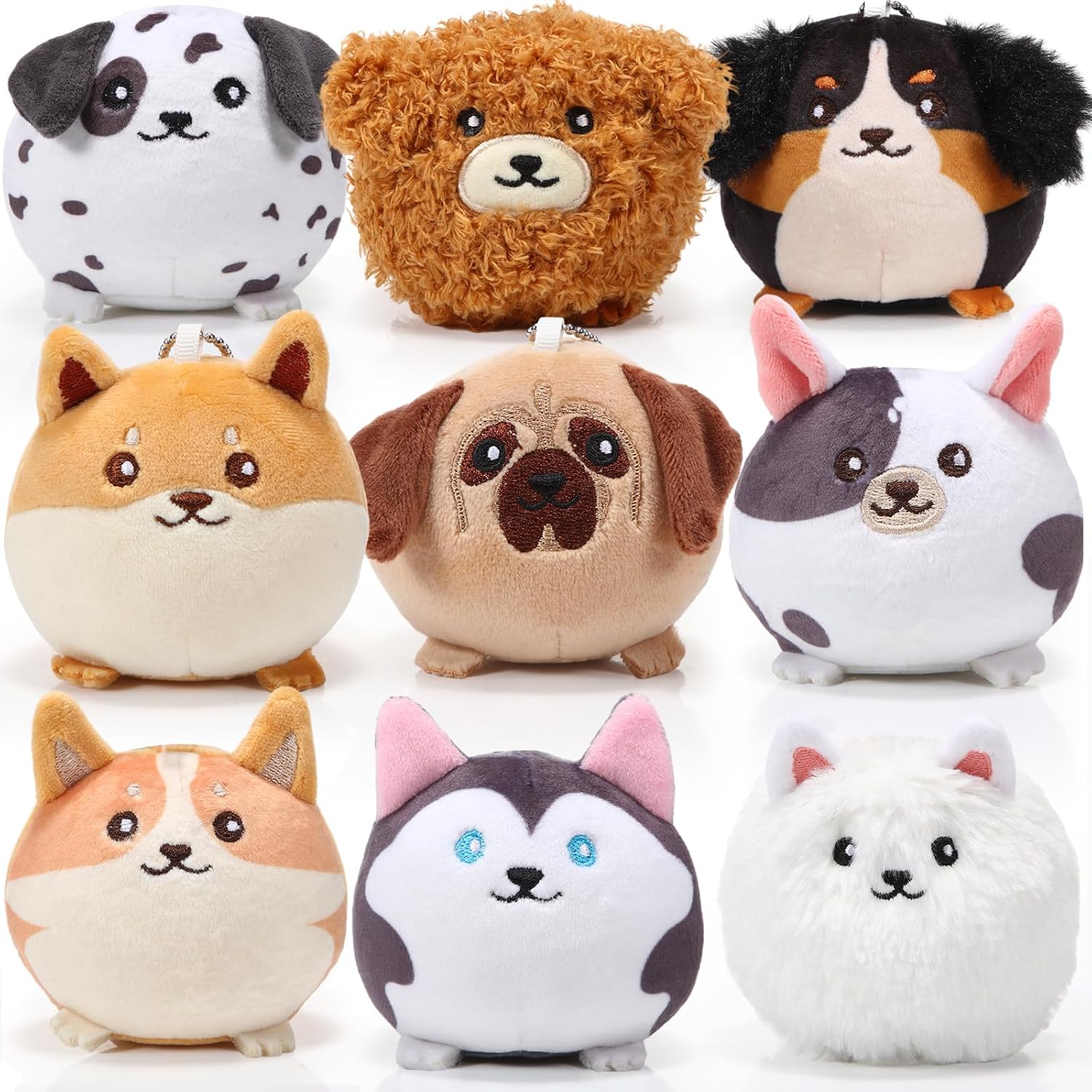 Libima 9 Pcs Mini Stuffed Animals Bulk Adopt a Pet Party Favors 3.15 Inch Small Plushies Cute Ornaments Toys for Baby Shower Birthday Gift Bags Fillers Basket Stuffers(Puppy)