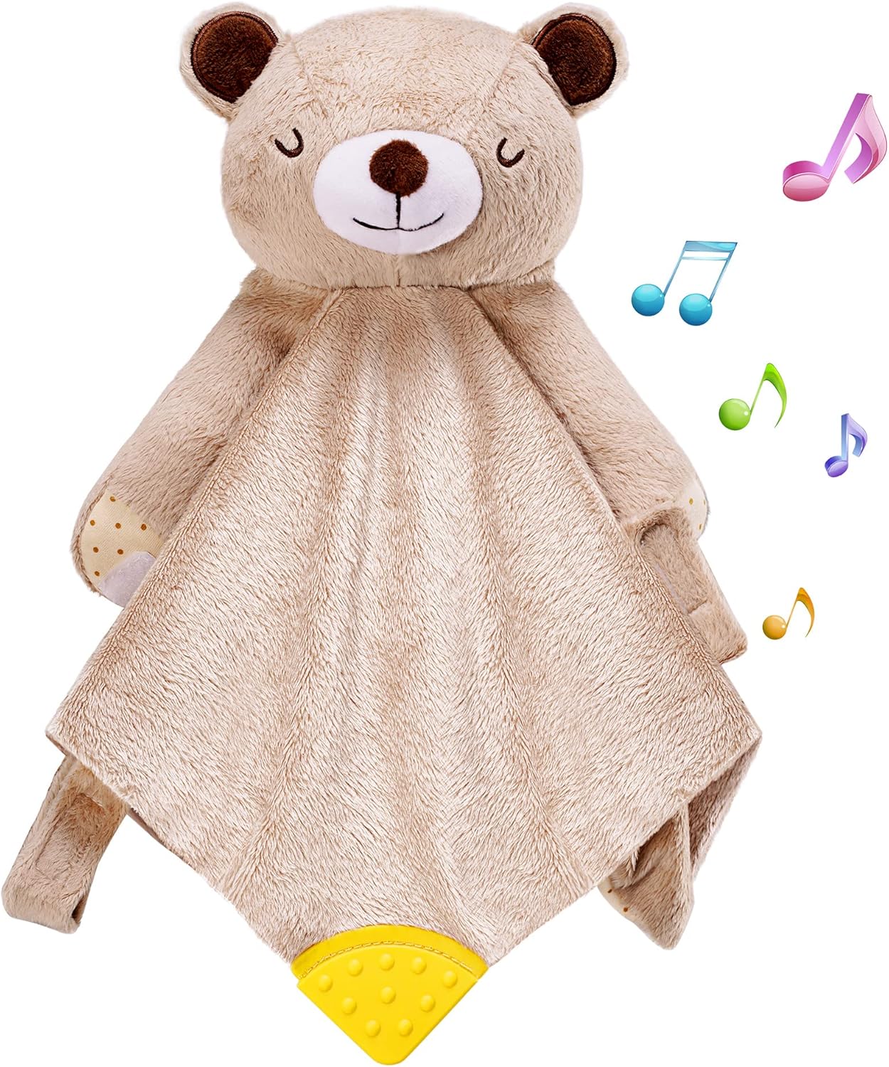 BEREST Rechargeable Baby Cry Sensor Sleep Soother Heartbeat Bear Lovey Blanket Comforter Toy, Help Newborns Go to Sleep Faster & Stay Asleep Longer, Great Nursery Decor Infants Shower Gifts