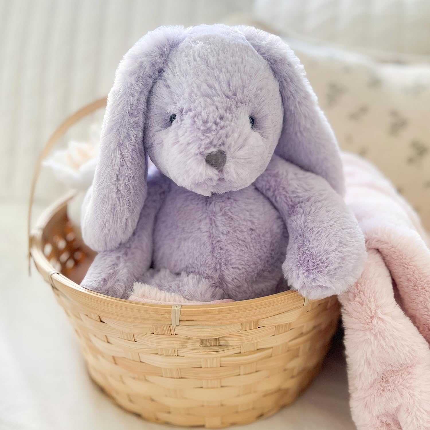 MON AMI Heather Bunny 13-Inch Stuffed Animal for Girls | Lavender Rabbit Plush Toy | Cozy Playtime Companion | Nursery & Bedroom Décor | Plush Gift for All Ages - Image 7