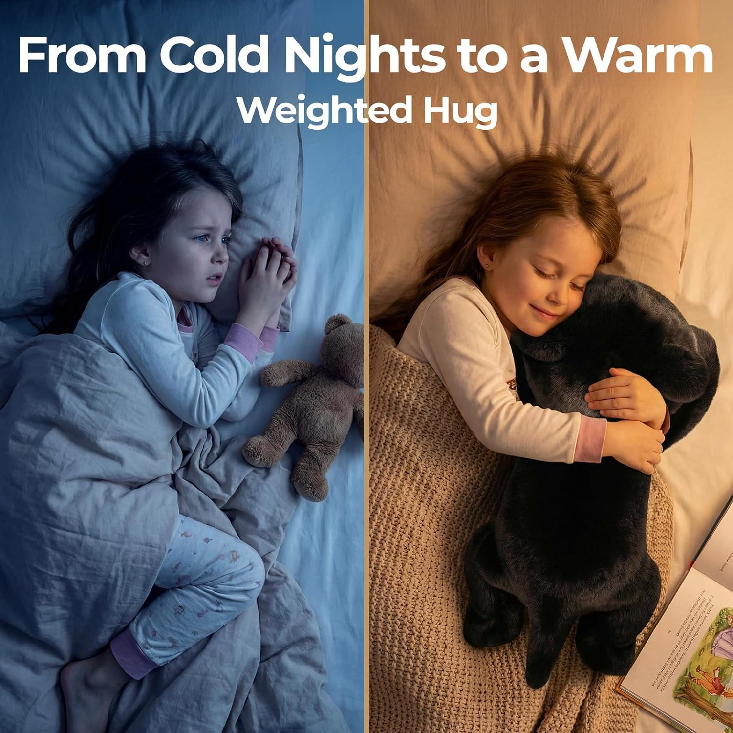 Mewaii Weighted Stuffed Animals 5 lbs Adjustable, Heated & Coolable 23 Inch Plush for Realistic Hug, Microwavable Removable Inner Pad, Cat Gifts for Adults & Kids (Black) - Image 3