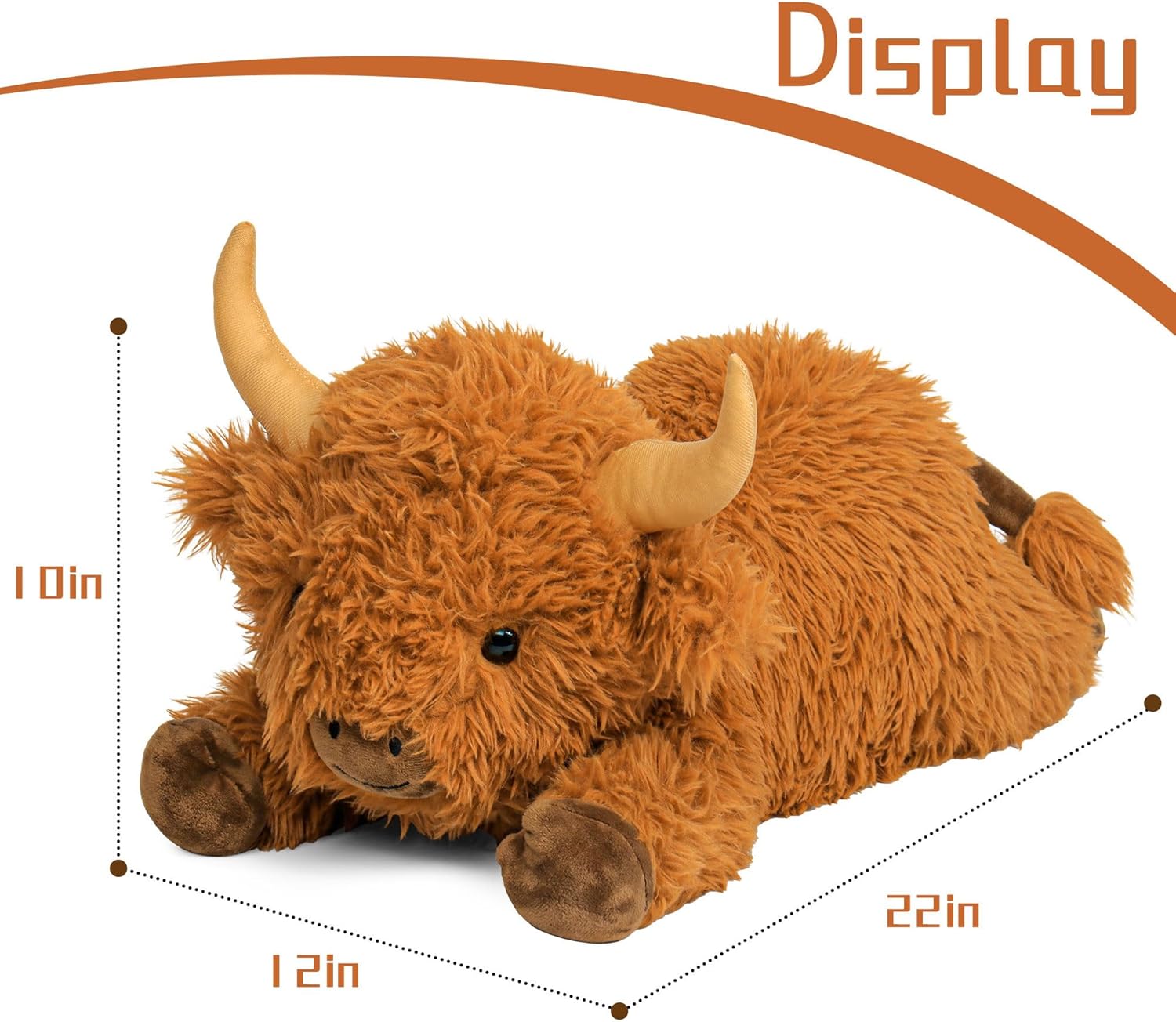 Wepop 5lbs Highland Cow Weighted Stuffed Animals, 22in Giant Highland Cow Gift Plush Toy,Adorable Stuffed Animal for Kids and Adults Highland Cattle Plushie Pillow Decor - Image 7
