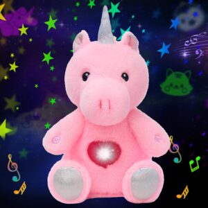 Plush Pink Unicorn Star Projector M...
