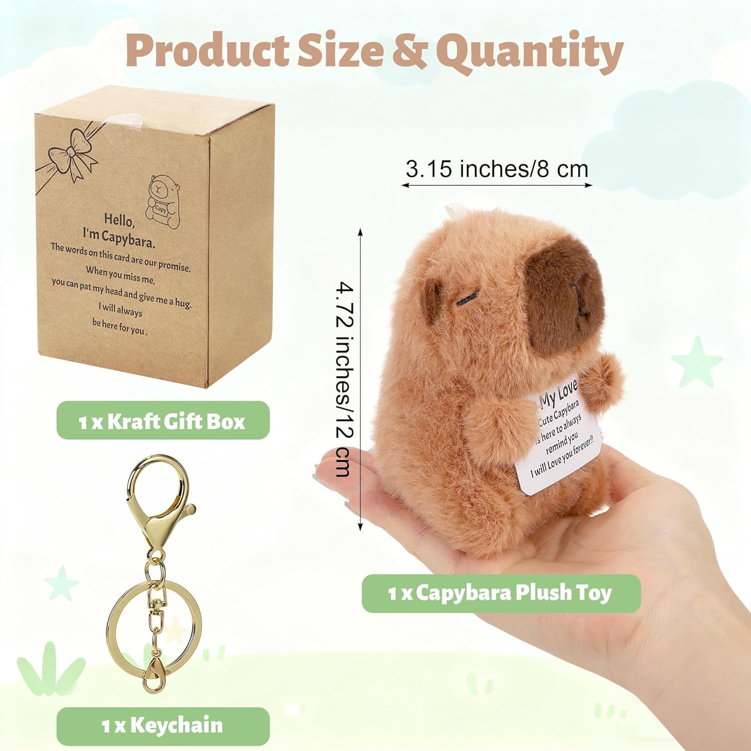 Valentine’s Day Gift Capybara Plush for Girlfriend, Boyfriend, Husband, Wife – Funny Handmade Stuffed Animal with to My Love Message Card for Anniversary, Wedding, Birthday - Image 2