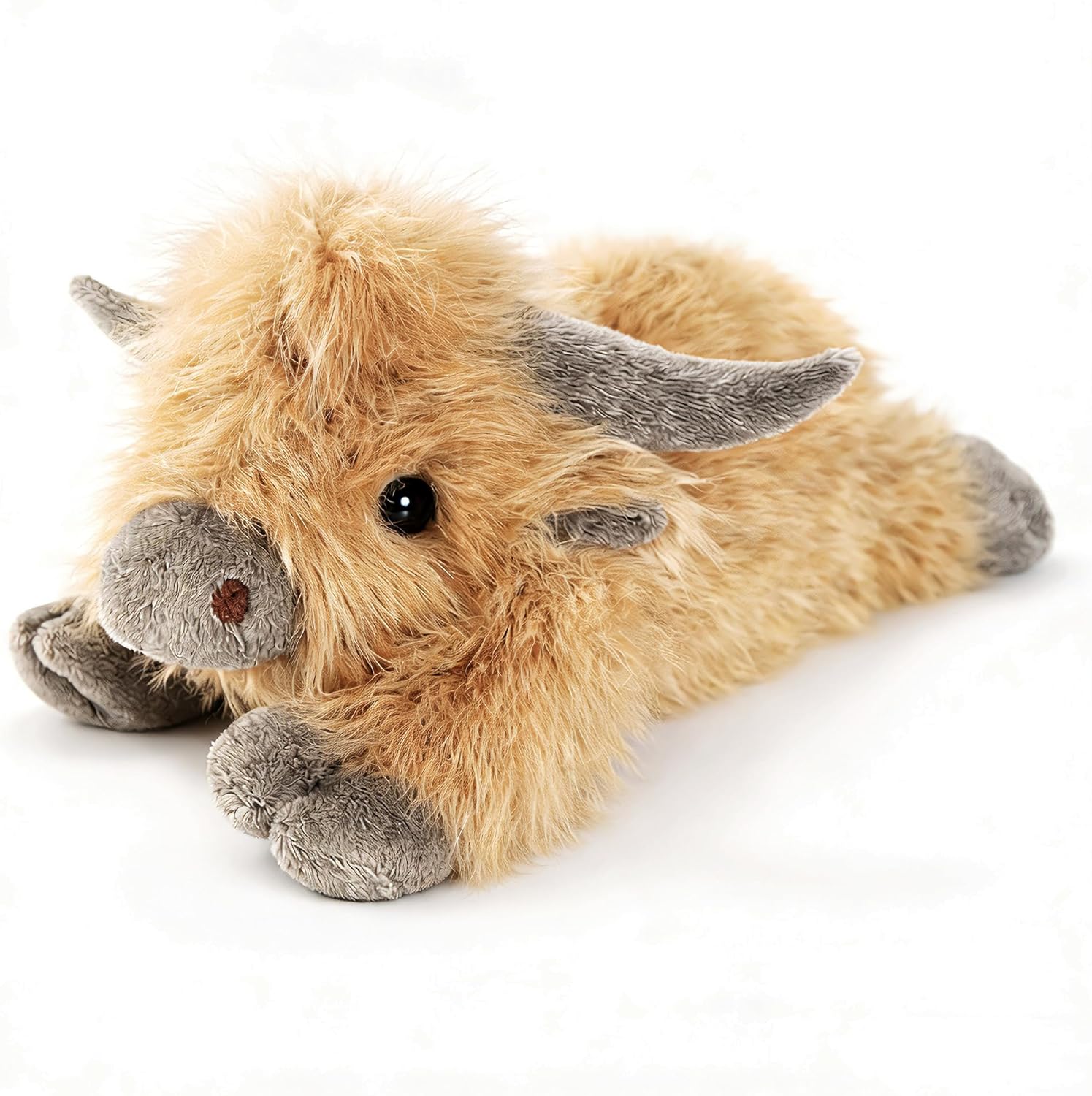 uoozii 20" | 4 Pounds Highland Cow Weighted Stuffed Animals with Unscented Microwavable Heating Pad, Cute Coolable Heatable Weighted Plush Warm Gift for Kids & Adults