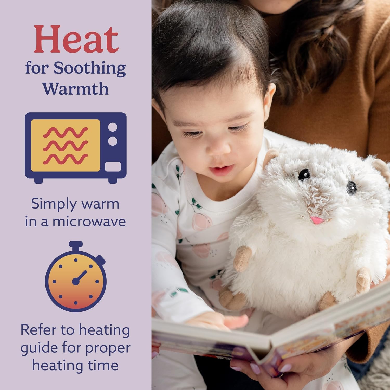 warmies Microwavable & Weighted Stuffed Animals, Hamster - Heated Stuffed Animal Plushie for Warmth & Comfort - Cute Soft Plush Toys for Adults & Children (Boys, Girls, Babies & Toddlers) - Image 4