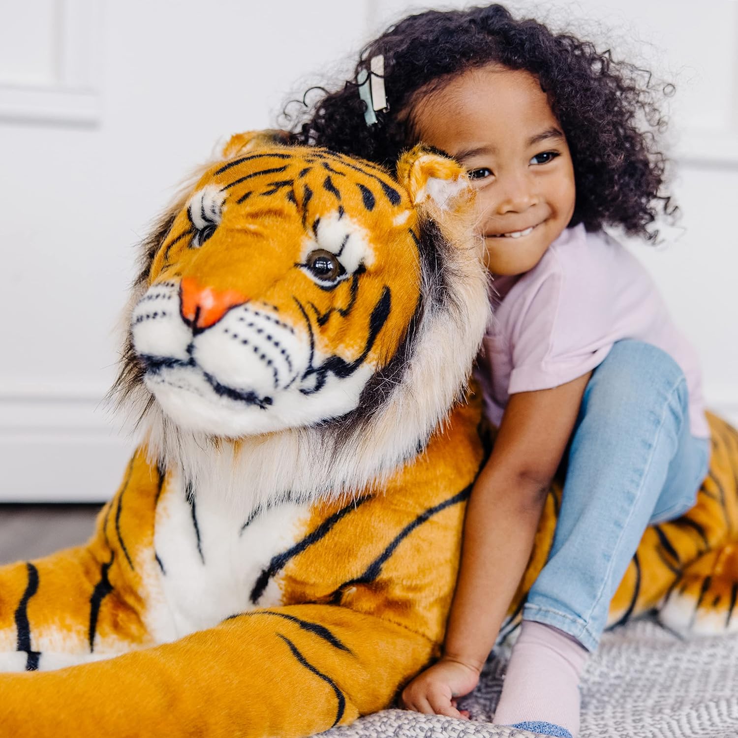 Melissa & Doug Giant Tiger - Lifelike Stuffed Animal (Over 5 feet Long) - Image 6