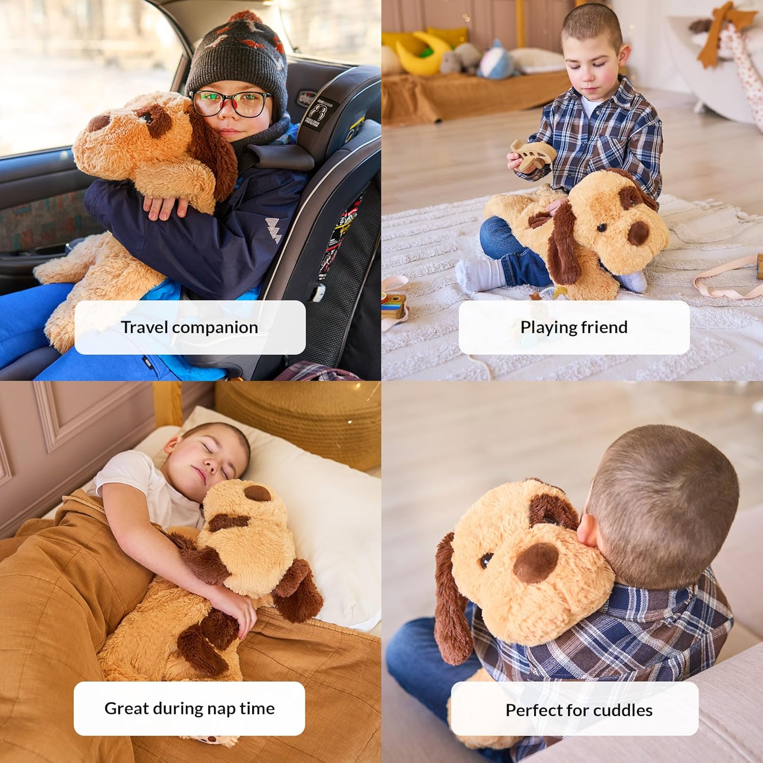 ODOXIA Weighted Stuffed Animal for Anxiety | 5 Lbs | Calming & Comforting | Dog Stuffed Animal Sensory | Weighted Plush Toy | for Adults and Kids | Includes Carrying Bag - Image 6